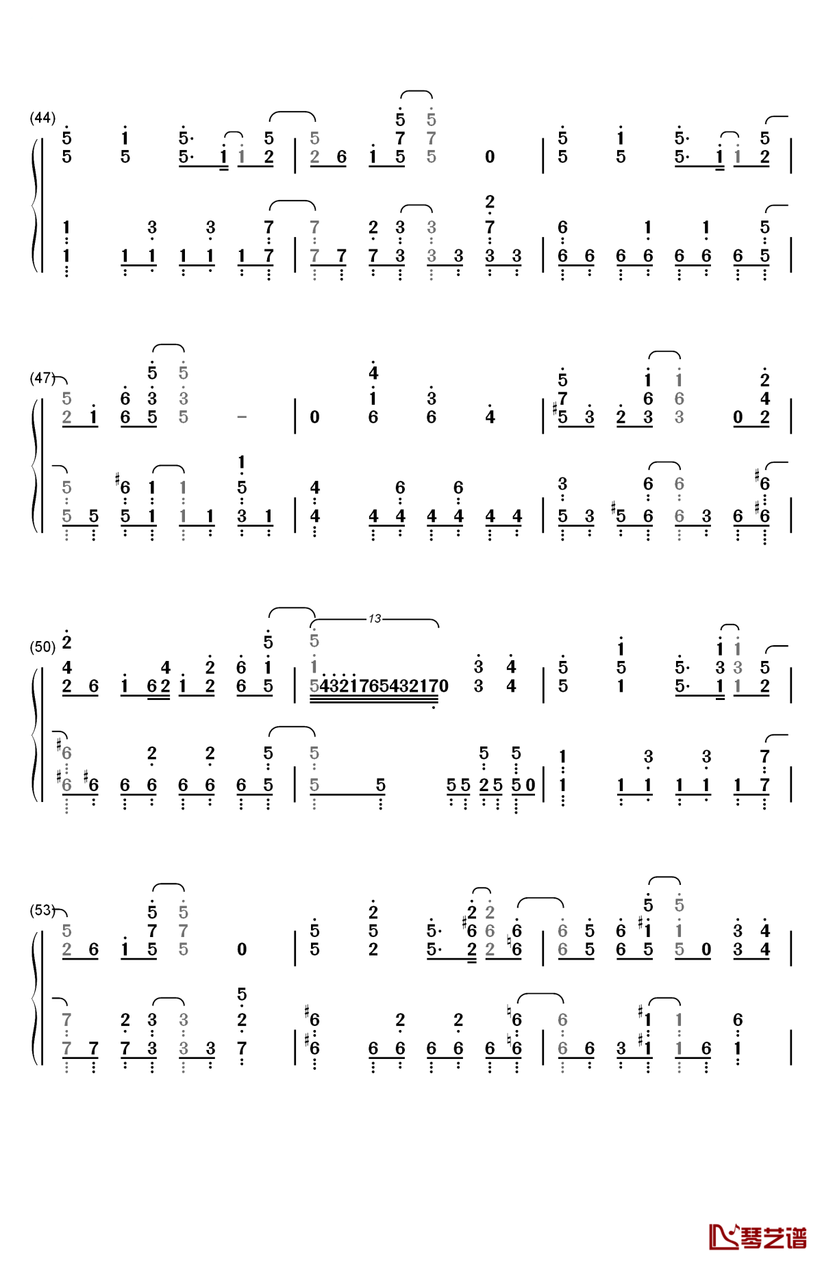 step by step up钢琴简谱-数字双手-fourfolium4