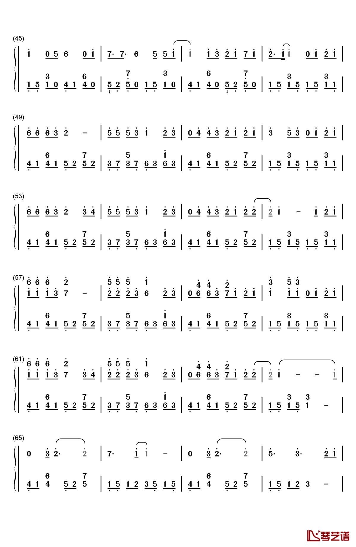 青柠钢琴简谱-数字双手-徐秉龙3