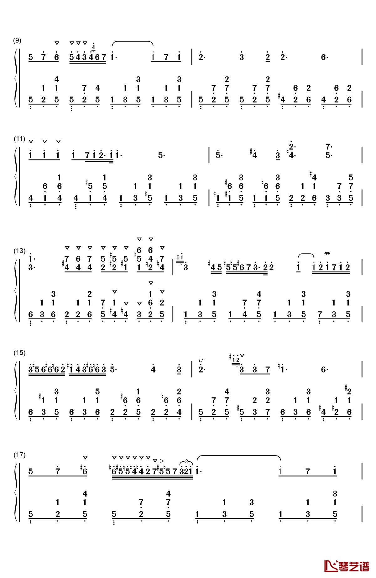 降e大调夜曲钢琴简谱-数字双手-肖邦2