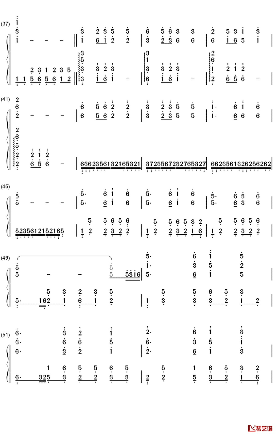 似是故人来钢琴简谱-数字双手-梅艳芳4