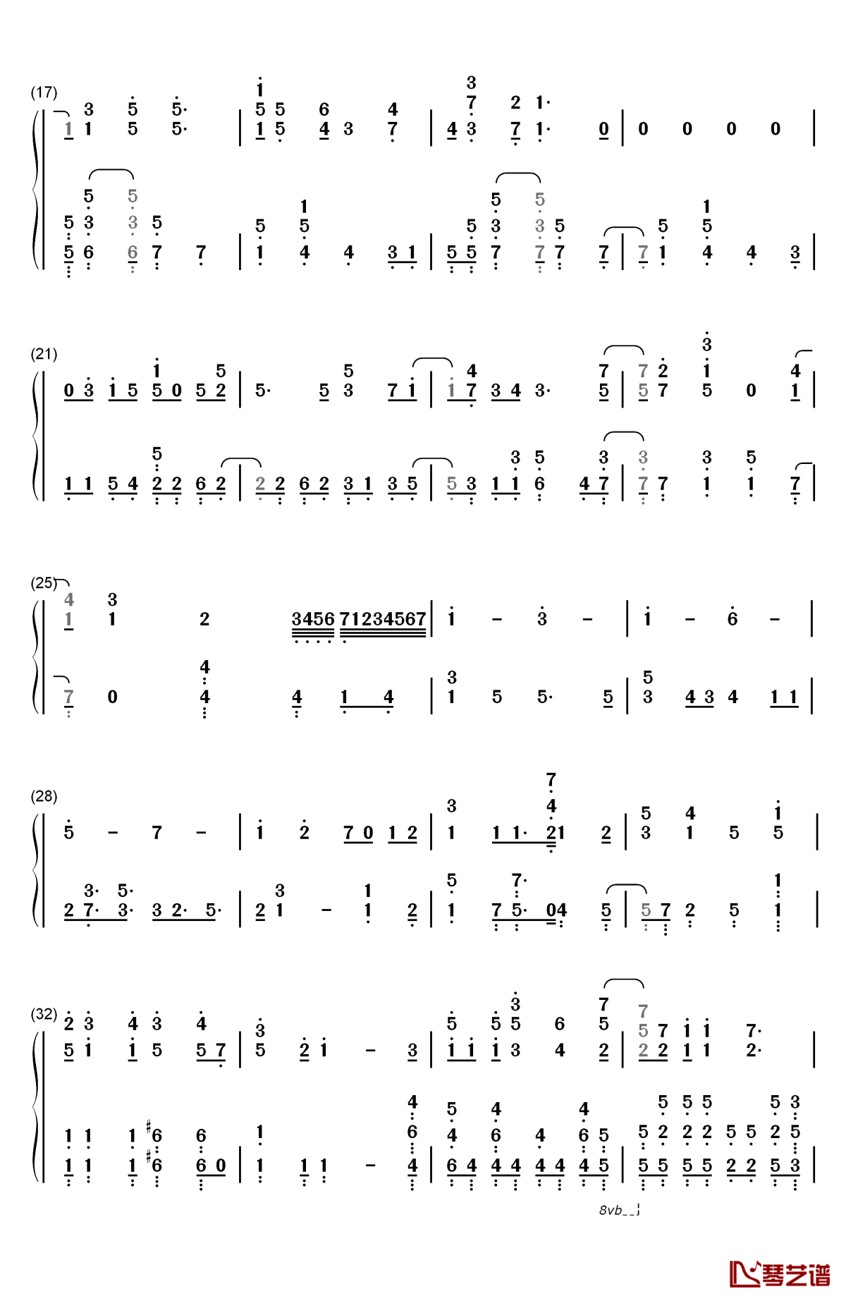 蒼い炎钢琴简谱-数字双手-itowokashi2