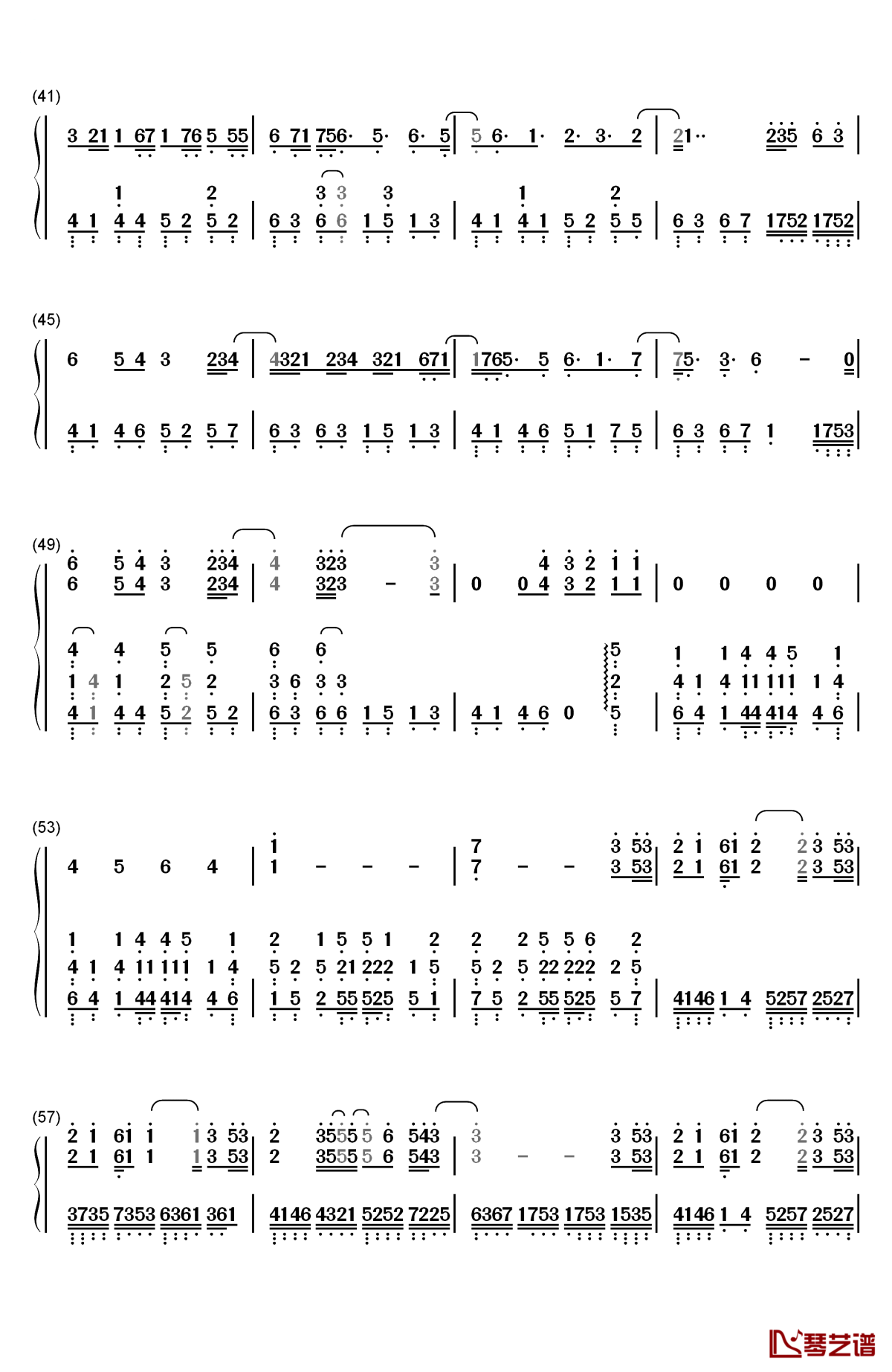 打上花火钢琴简谱-数字双手-米津玄师 daoko3