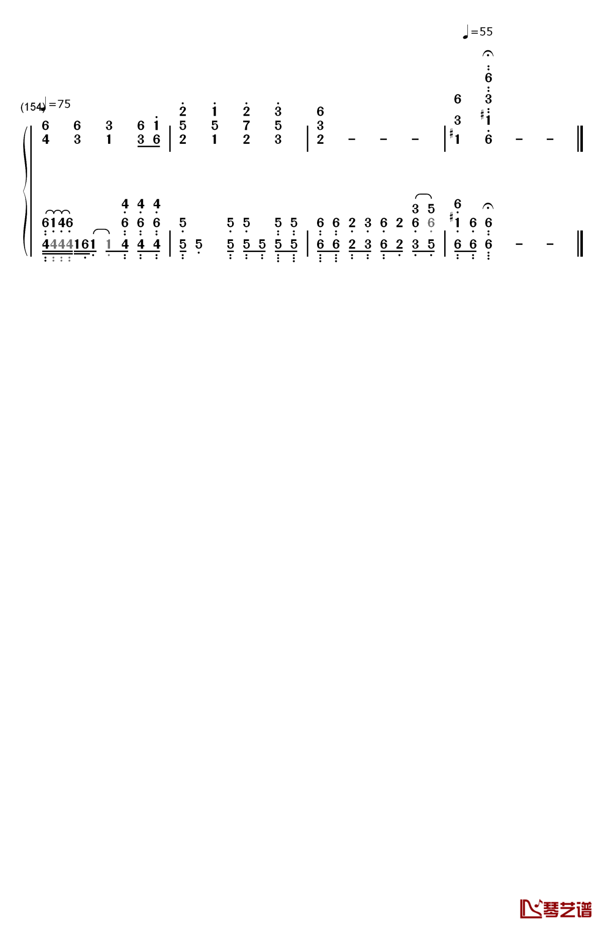 东方萃梦想钢琴简谱-数字双手-东方project11