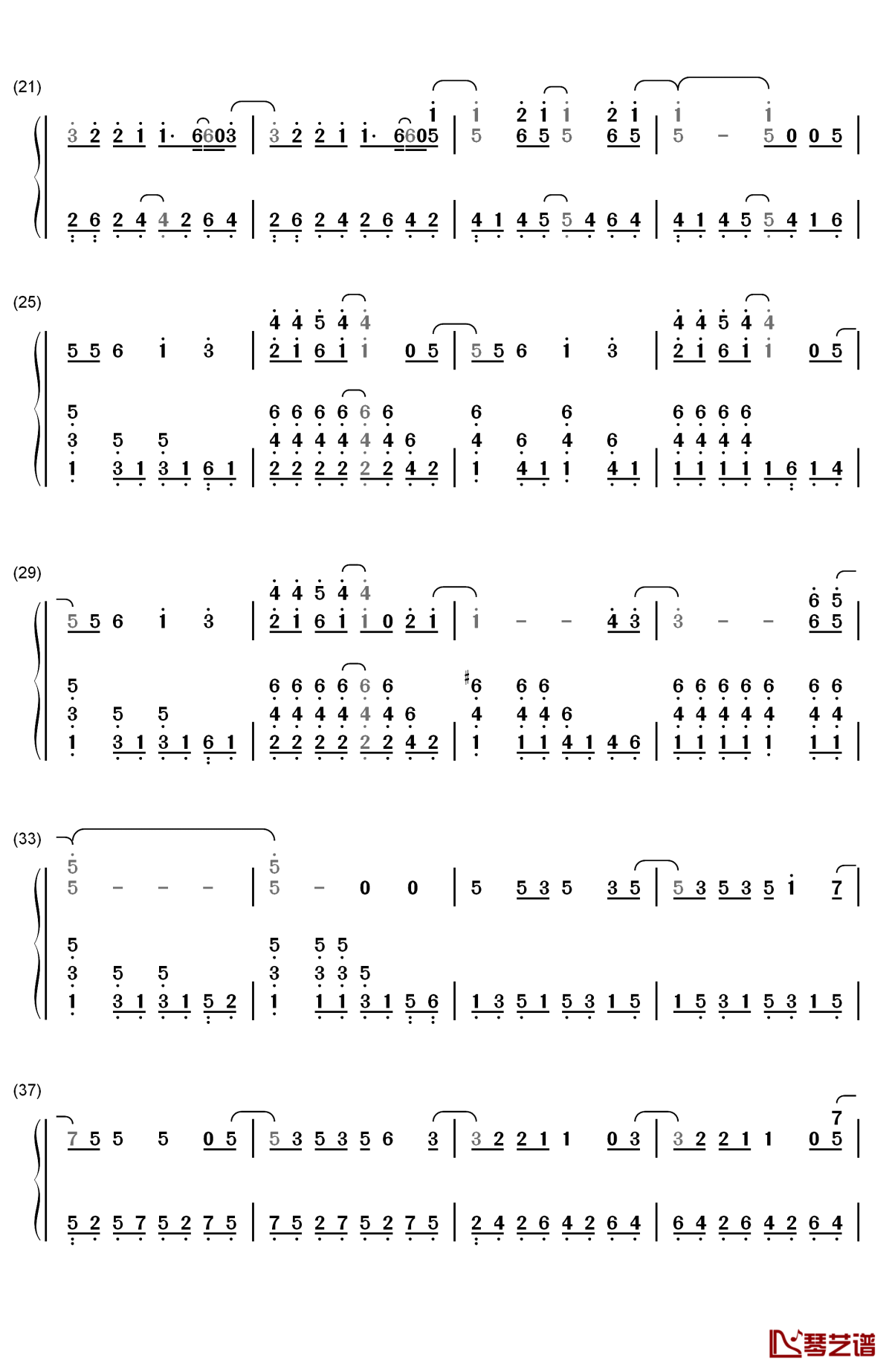 feels like summer钢琴简谱-数字双手-tim wheeler2