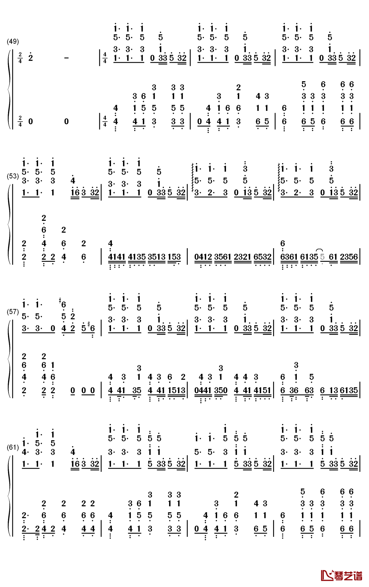 sad machine简谱-porter robinson歌曲-数字双手曲谱4