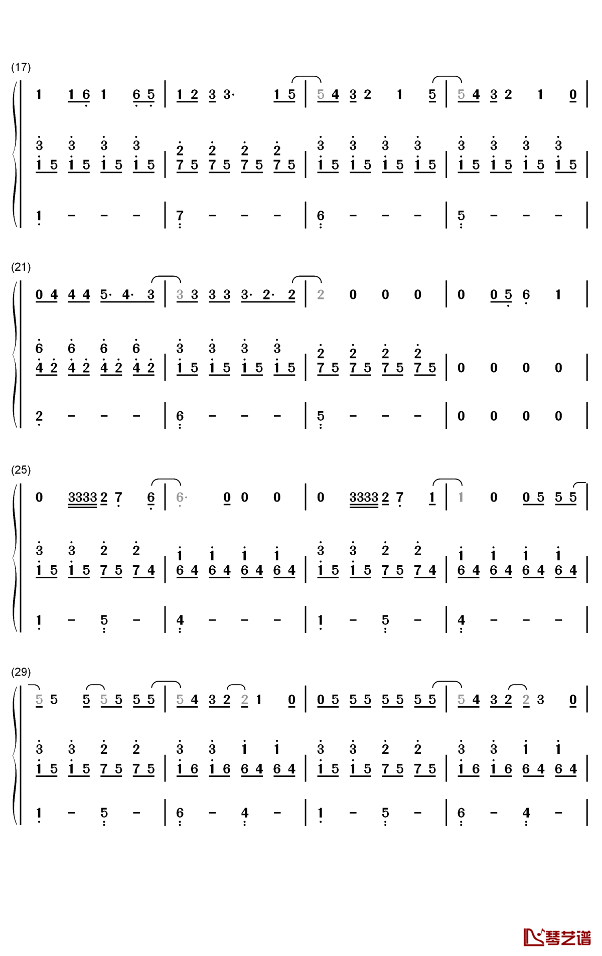 put a little love on me钢琴简谱-数字双手-niall horan2