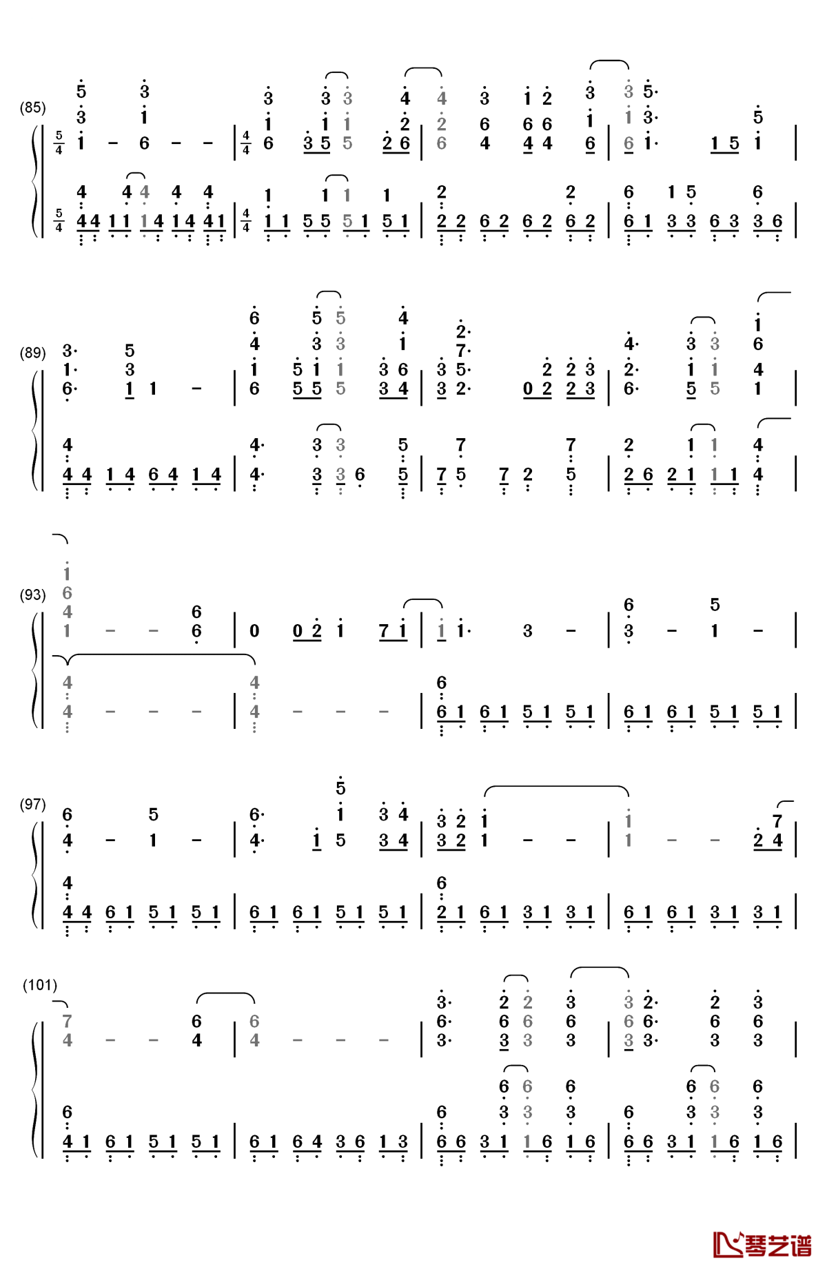 turning tables钢琴简谱-数字双手-adele5