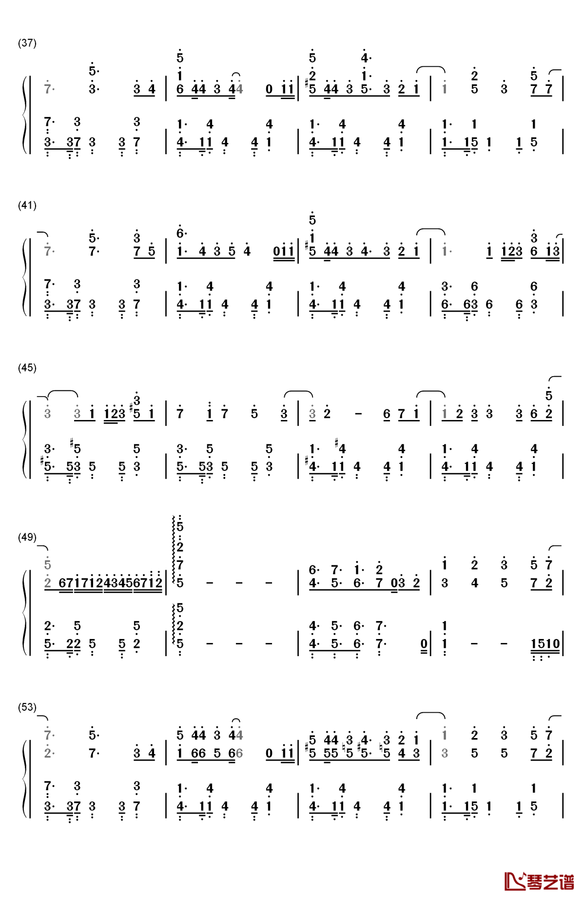 everytime钢琴简谱-数字双手-chen  punch3