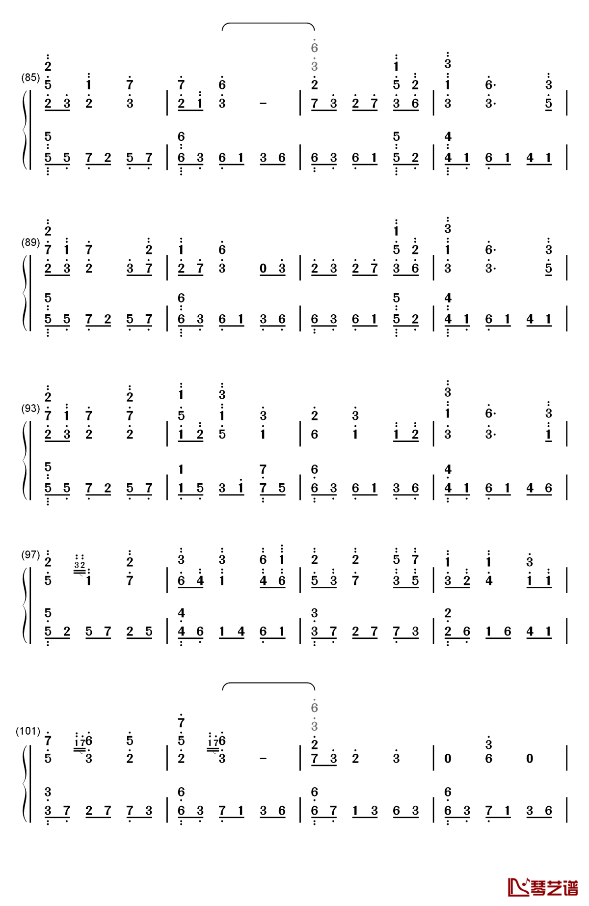 sis puella magica好听版钢琴简谱-数字双手-梶浦由记5