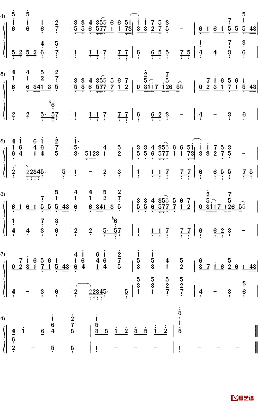 记得钢琴简谱-数字双手-林俊杰3