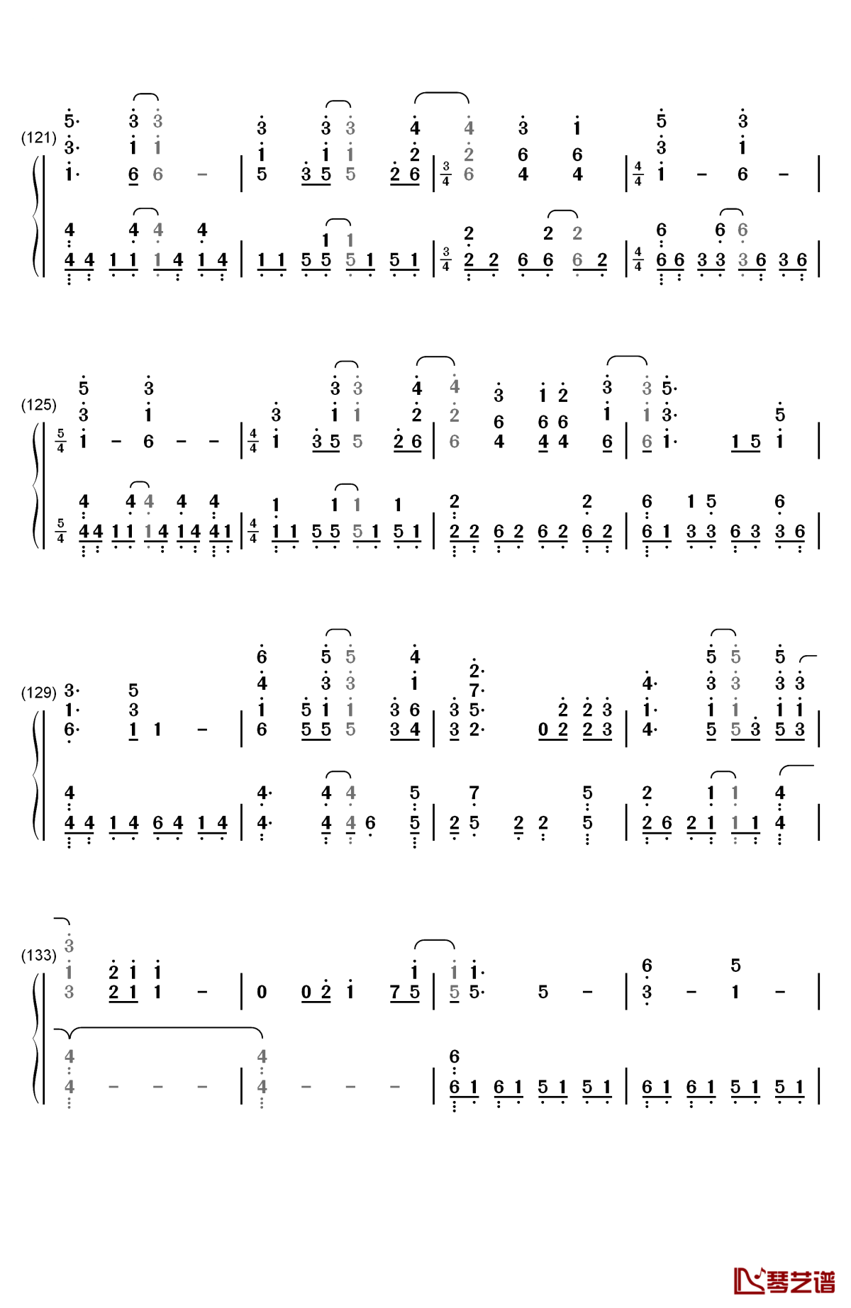 turning tables钢琴简谱-数字双手-adele7