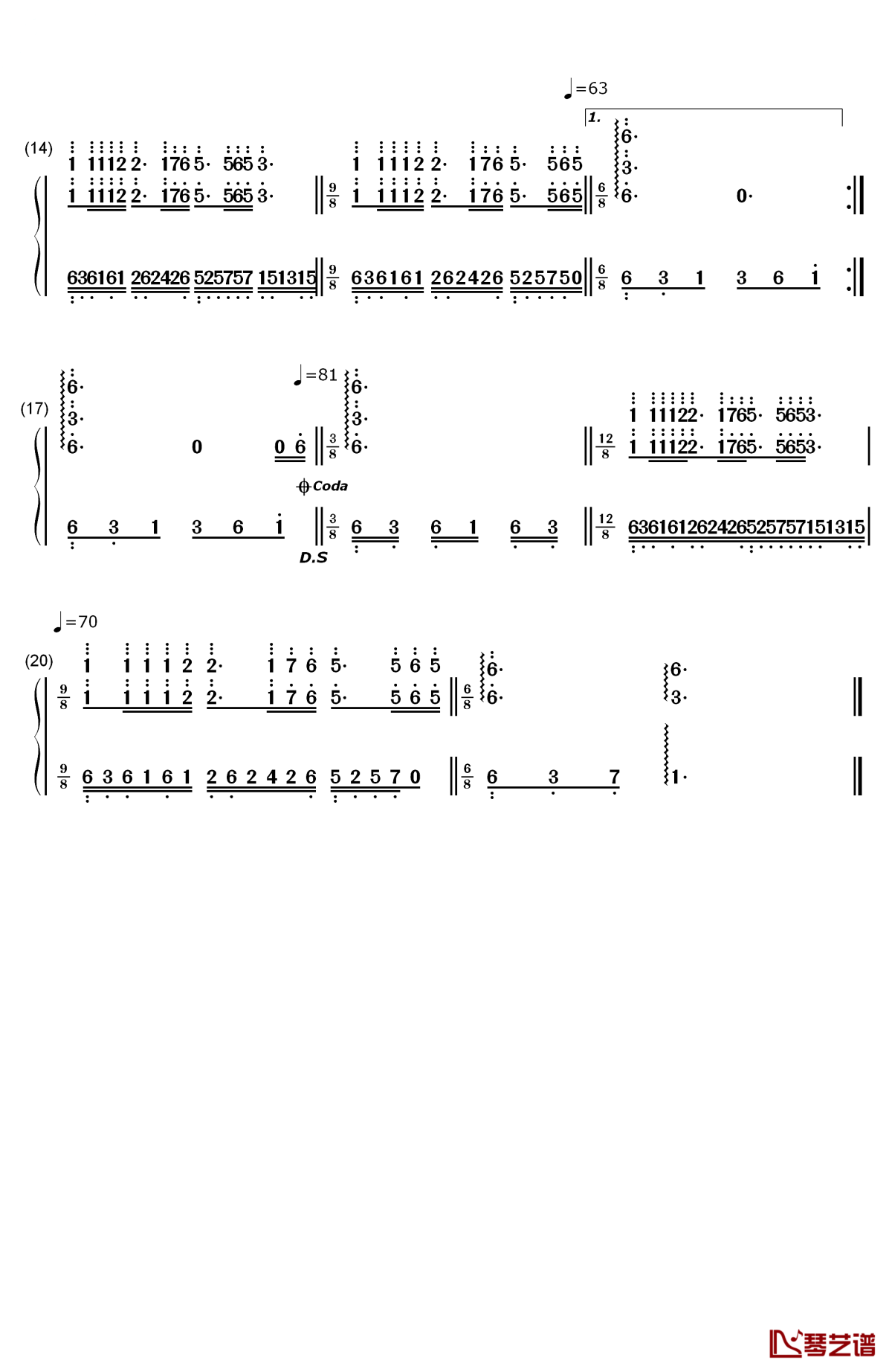 梦中的婚礼钢琴简谱-数字双手-理查德克莱德曼2