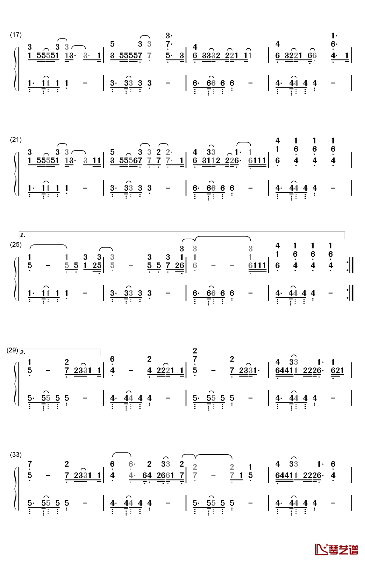 hungover钢琴简谱-数字双手-kesha2