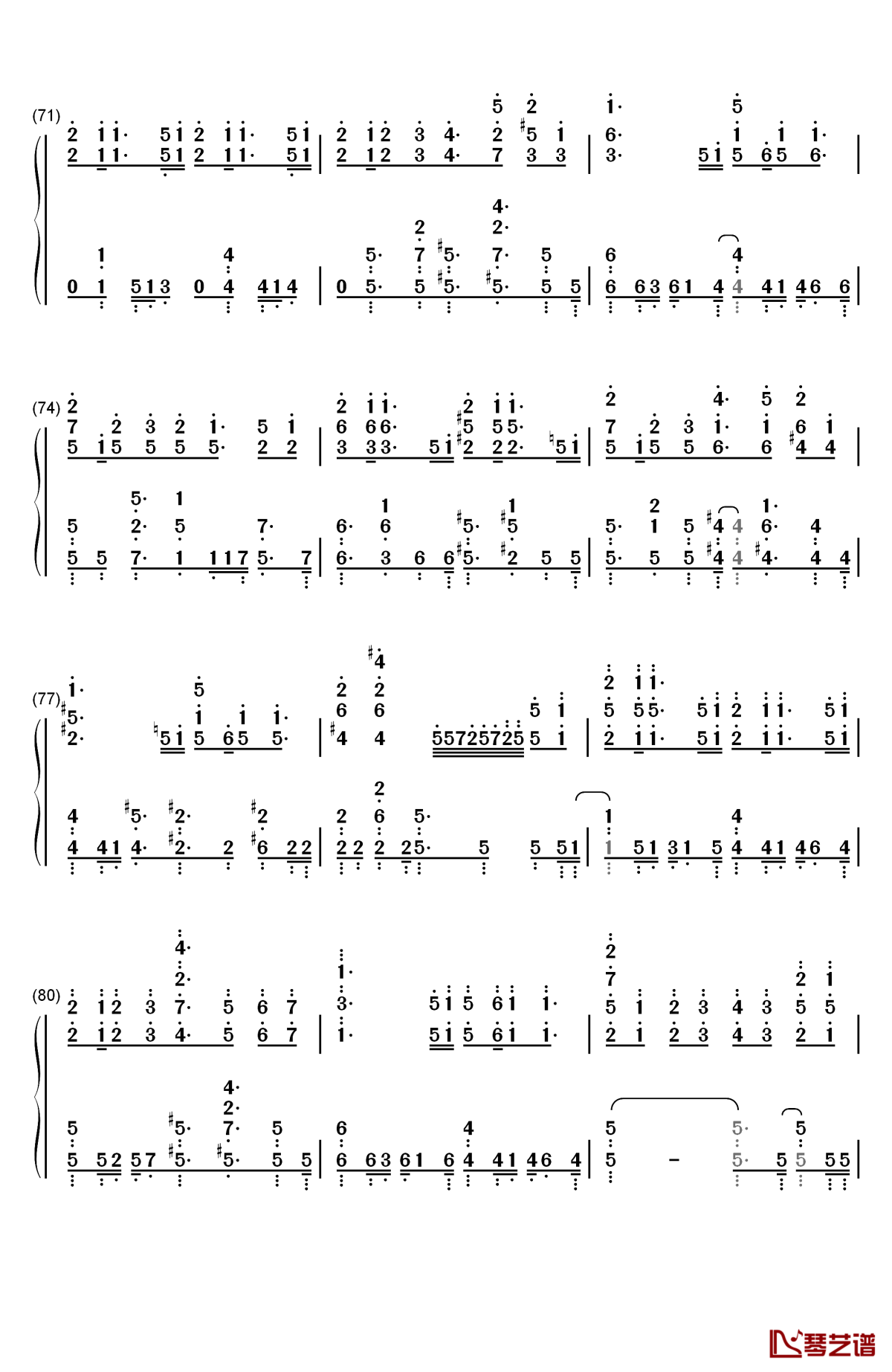 空想少女への恋手紙钢琴简谱-数字双手-初音未来6