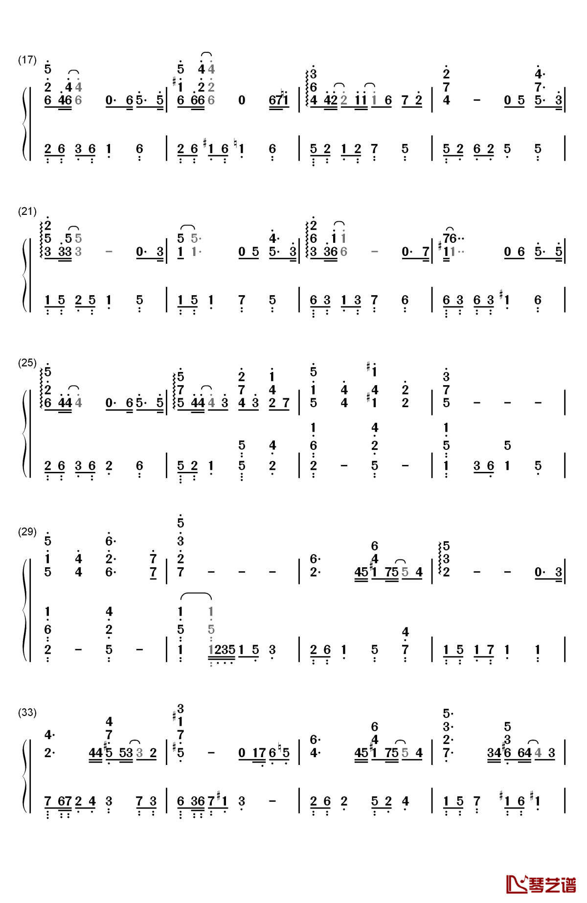 my destiny钢琴简谱-数字双手-lyn2