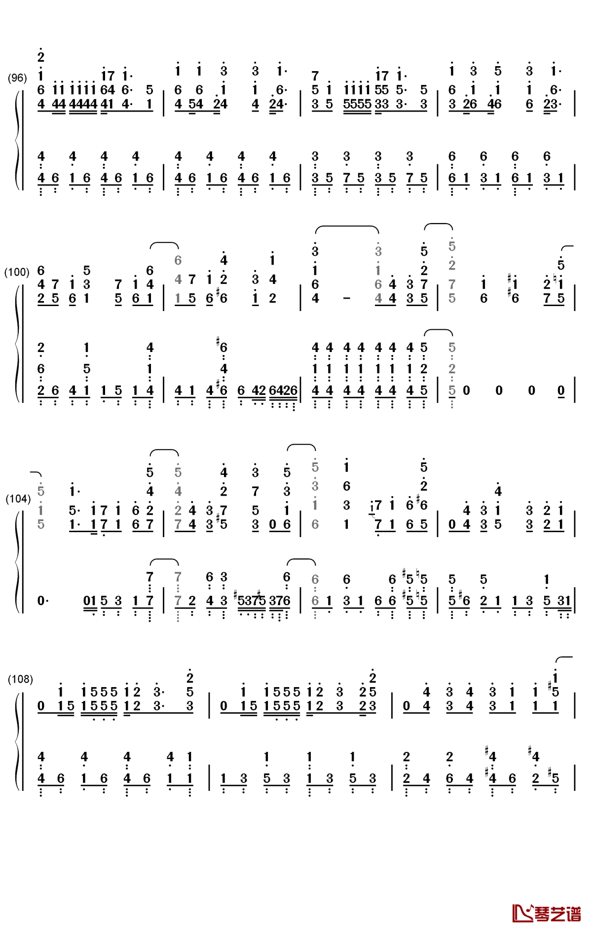 パパパ钢琴简谱-数字双手-齐藤朱夏7