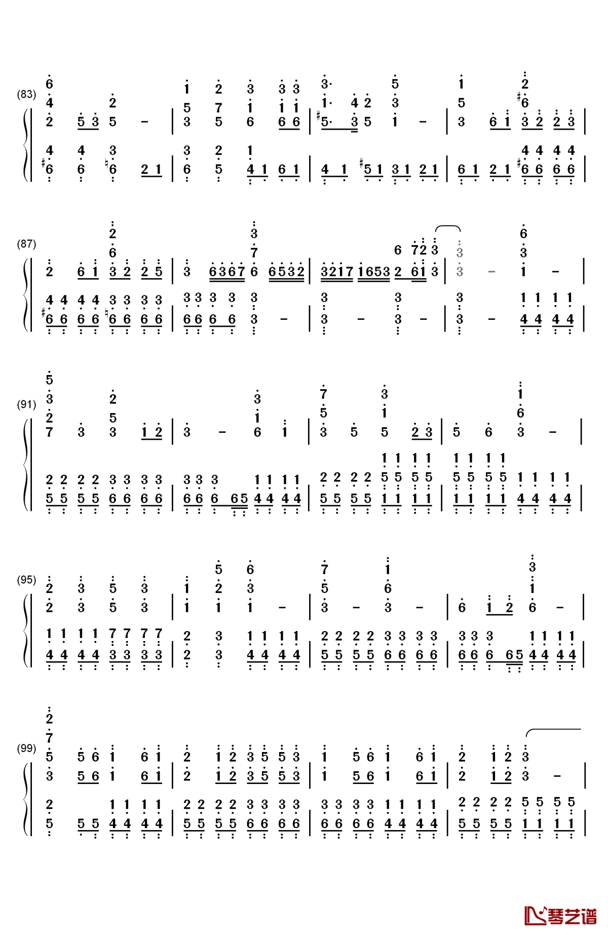 asian dream song钢琴简谱-数字双手-久石让5