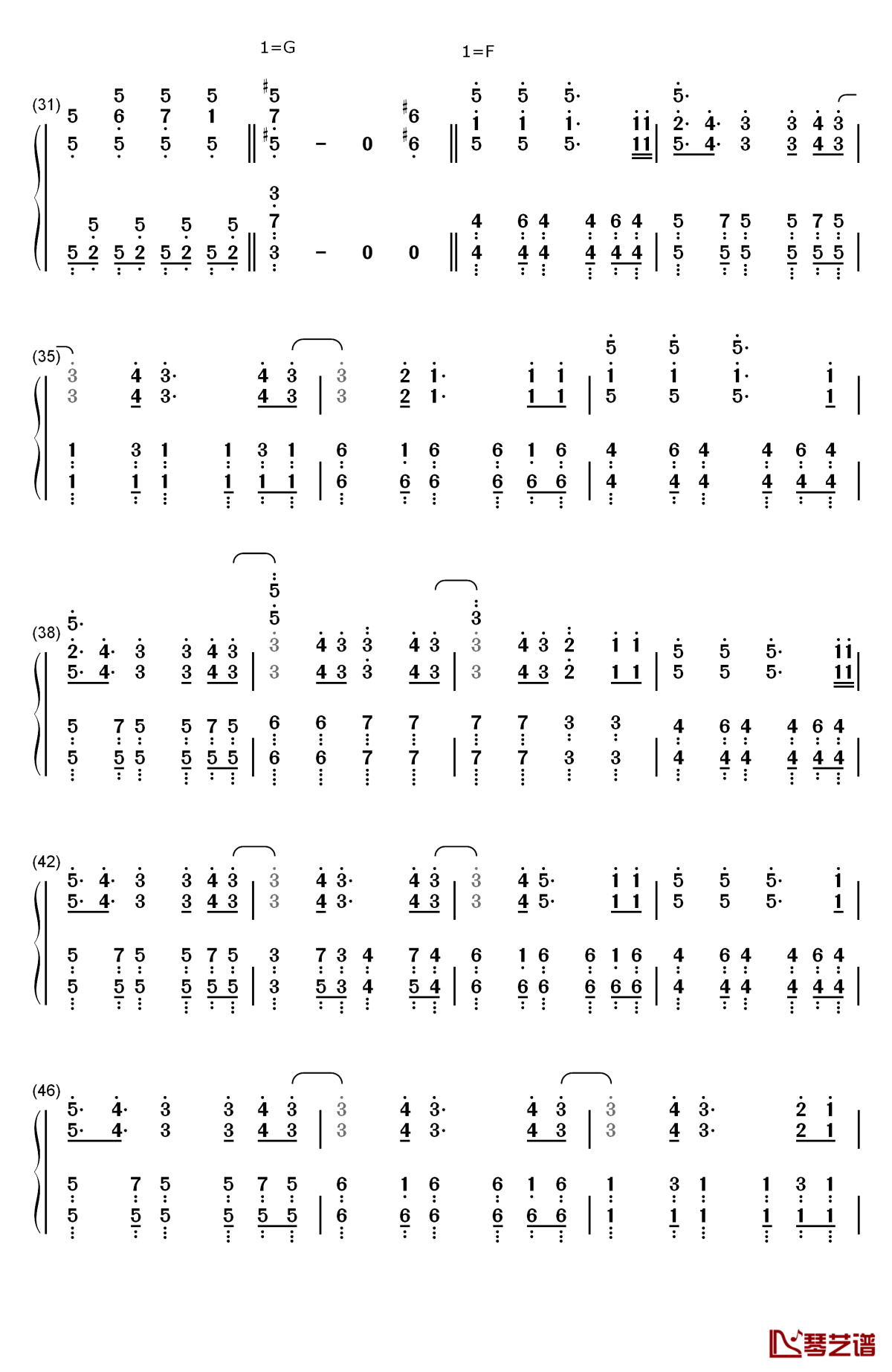 イマココ钢琴简谱-数字双手-东山奈央3