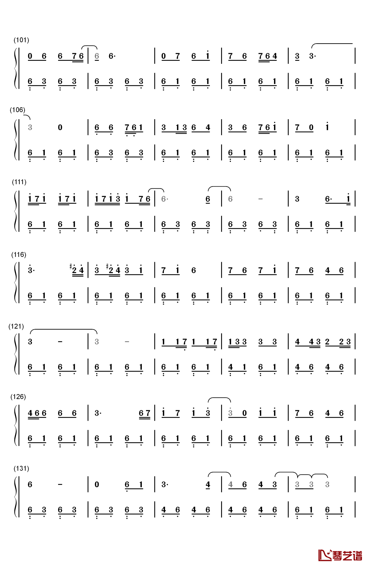 なみだの操钢琴简谱-数字双手-殿さまキングス4