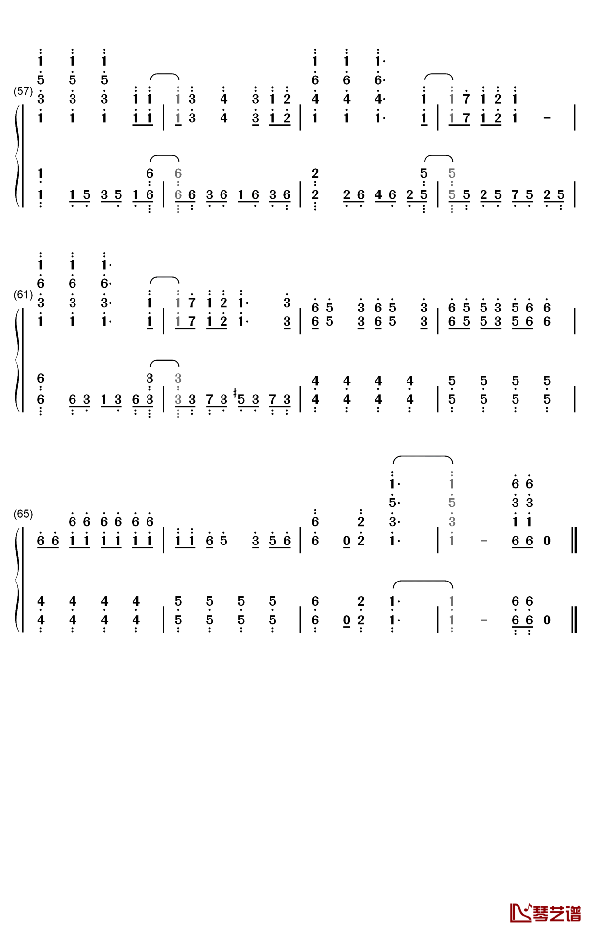 justadice钢琴简谱-数字双手-大森靖子4