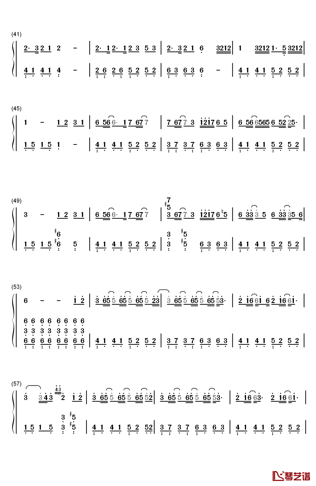 起风了钢琴简谱-数字双手-买辣椒也用券 高橋優3