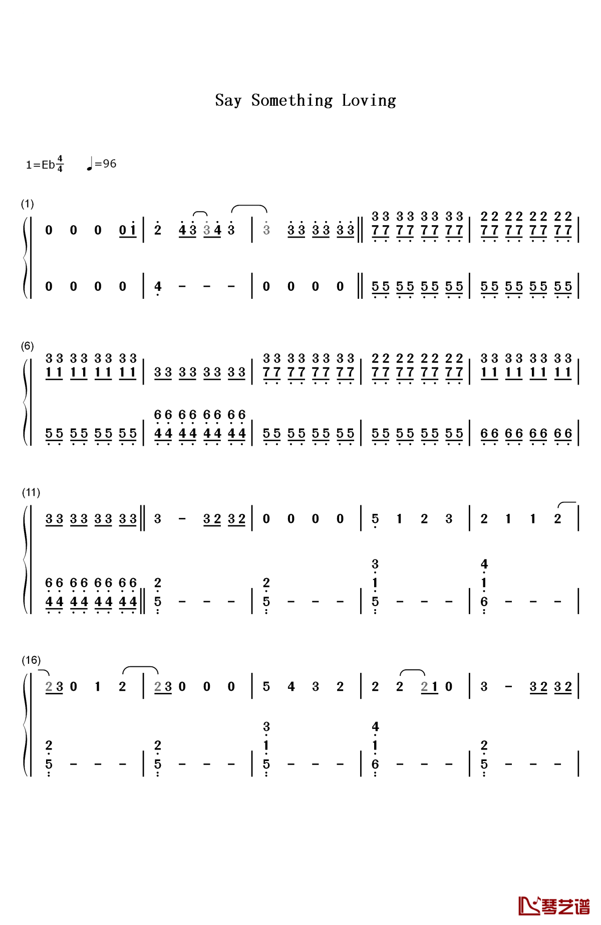 say something loving钢琴简谱-数字双手-the xx1