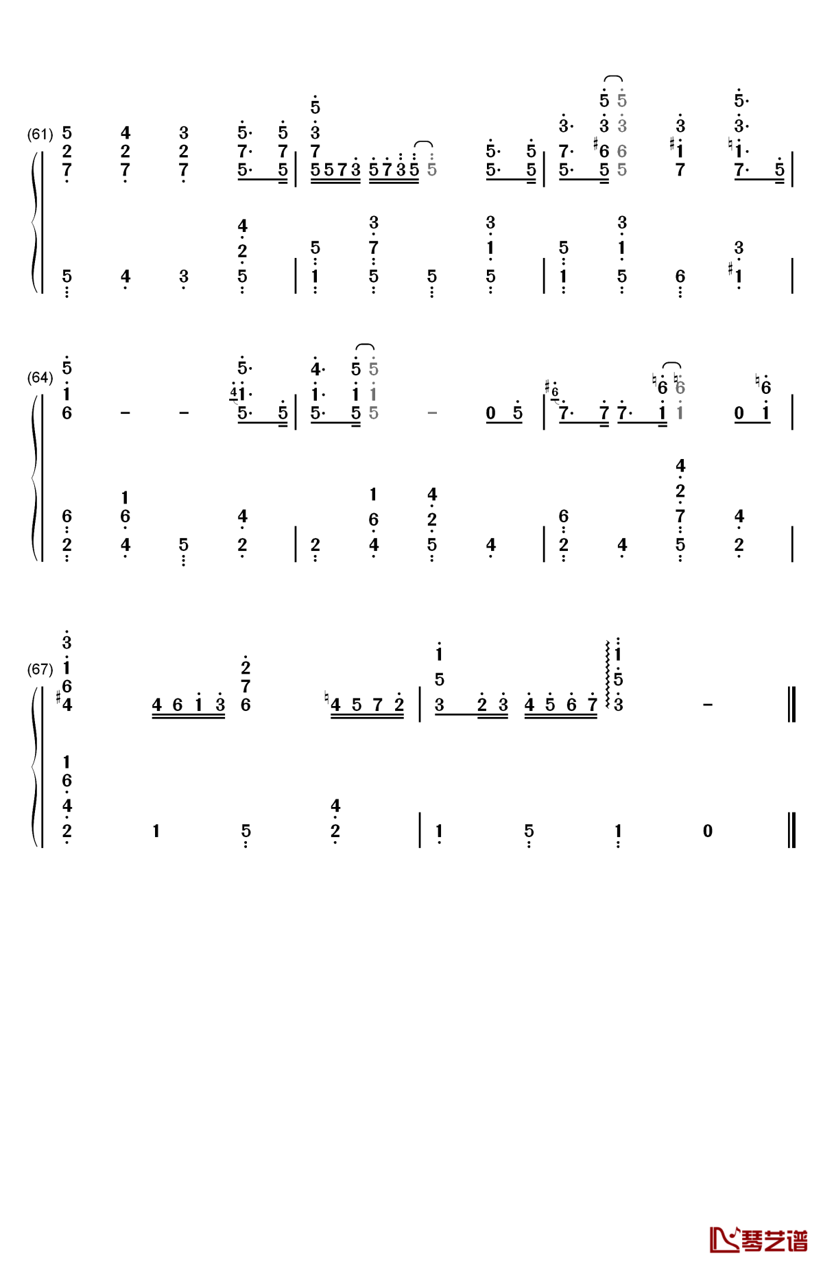 winter wonderland钢琴简谱-数字双手-珠儿  jewel6