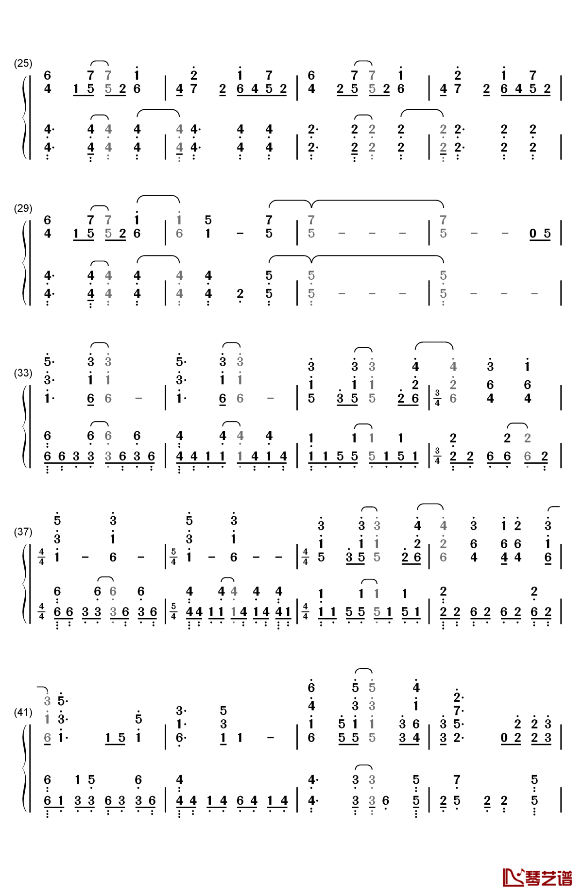 turning tables钢琴简谱-数字双手-adele2