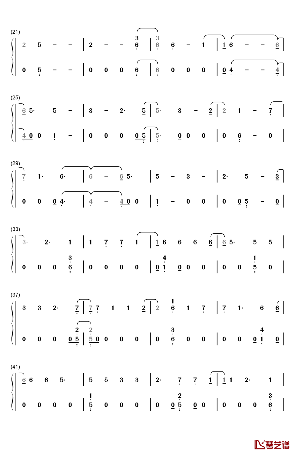 pizza钢琴简谱-数字双手-martin garrix2