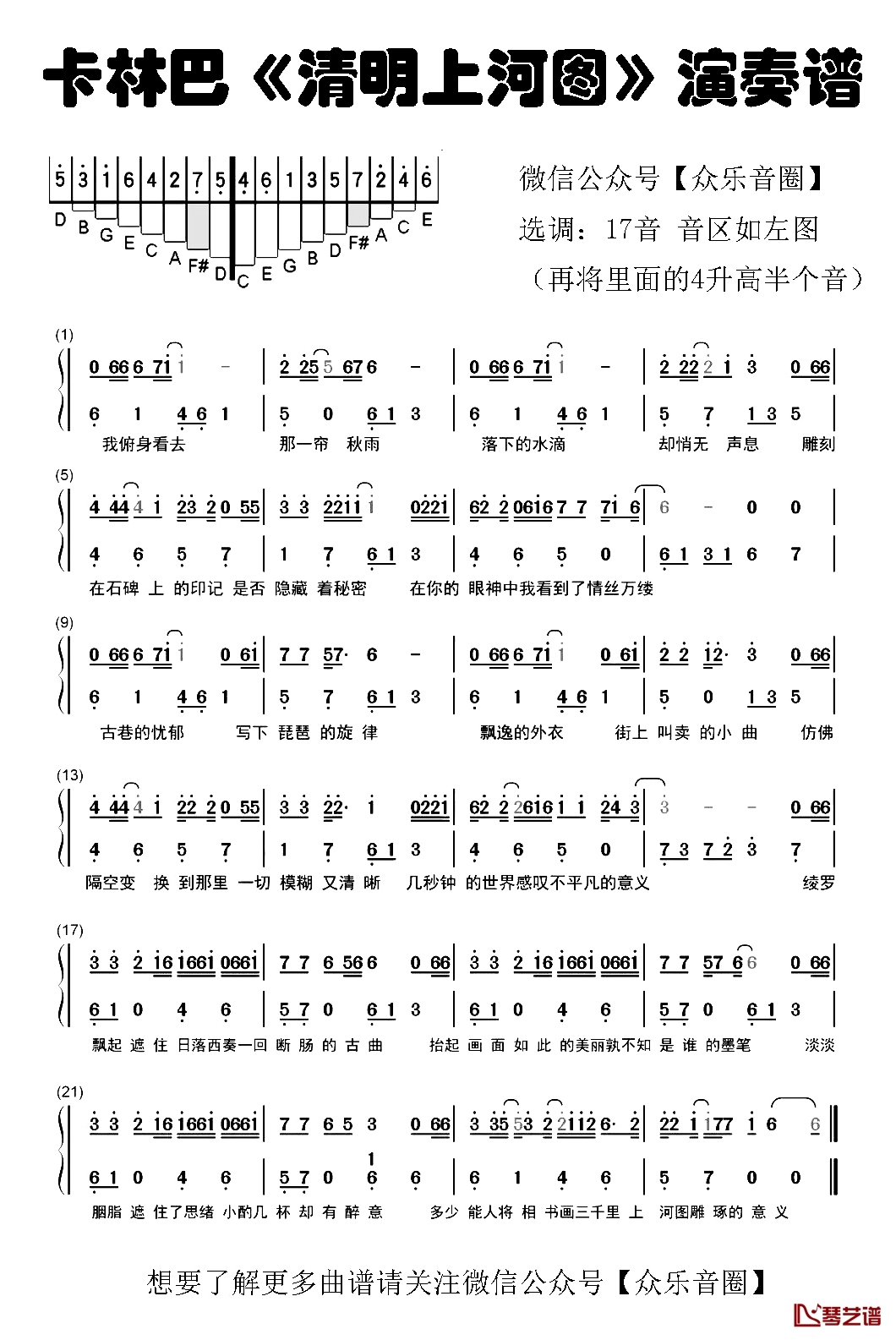 清明上河图简谱-李玉刚演唱1