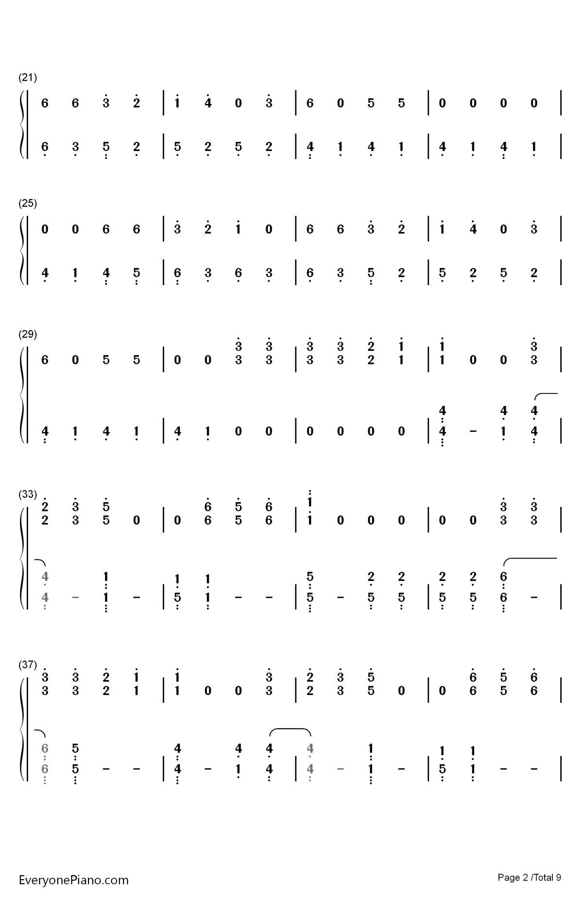 dangerously钢琴简谱-数字双手-charlie puth2