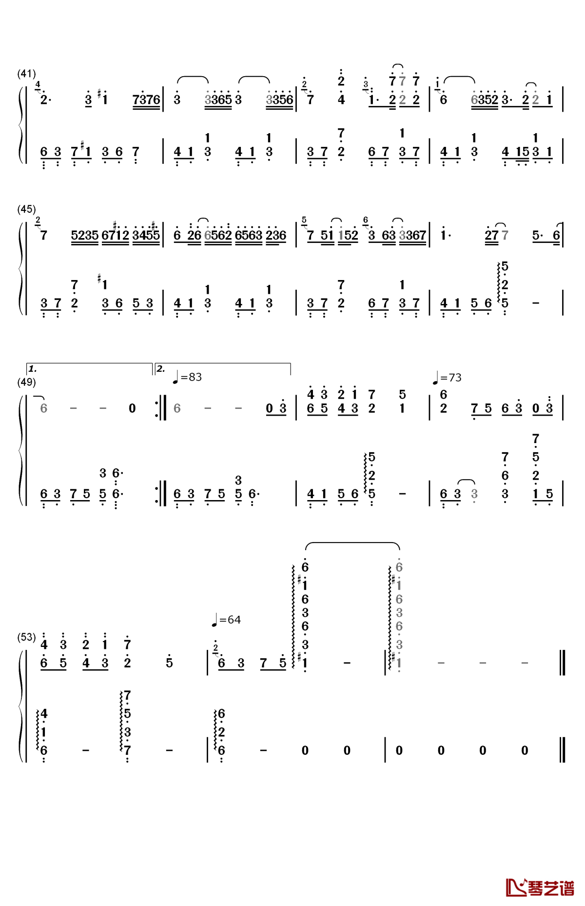 with memories钢琴简谱-数字双手-阿保刚3