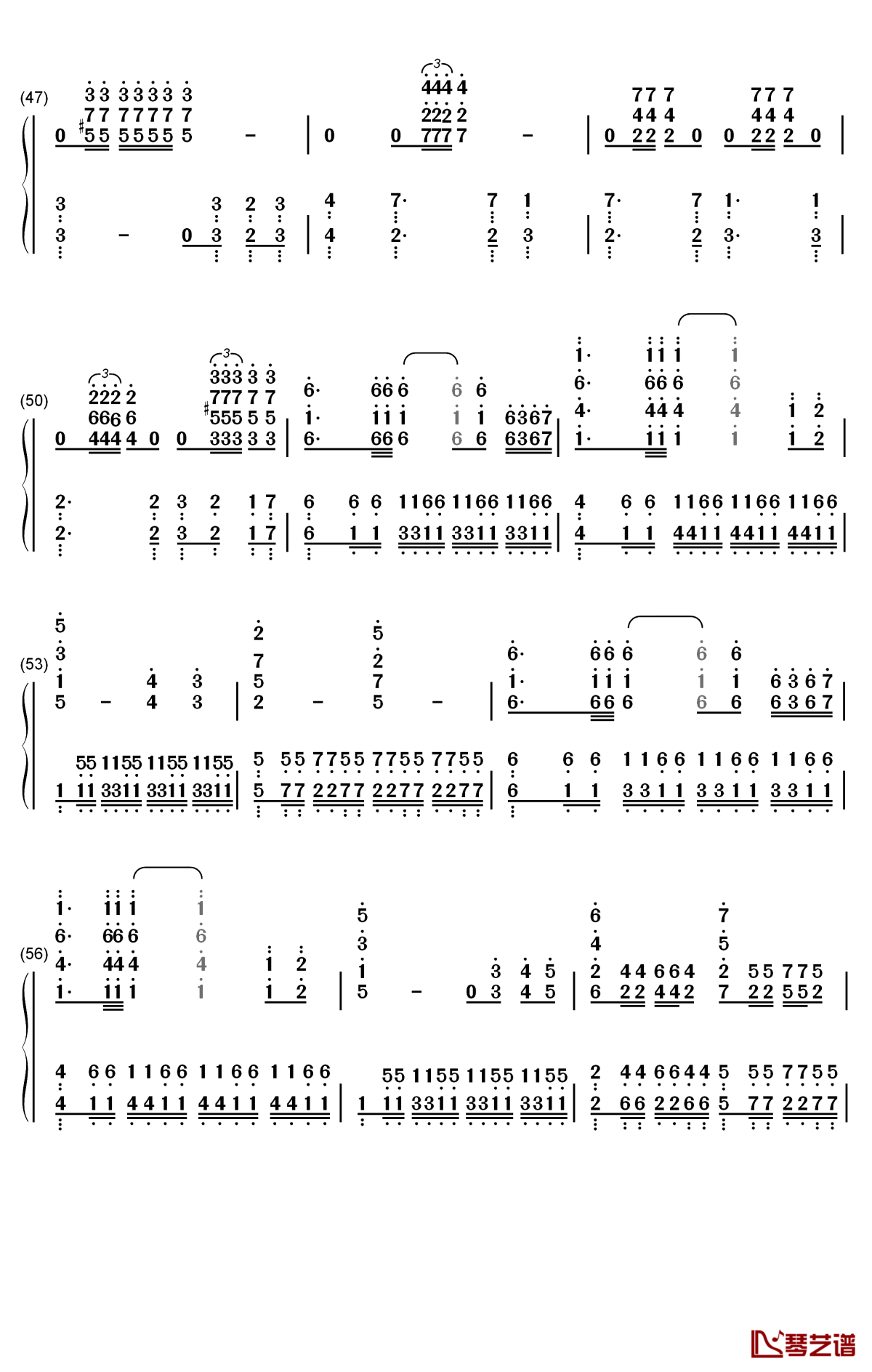 钢铁洪流进行曲钢琴简谱-数字双手-李旭昊5