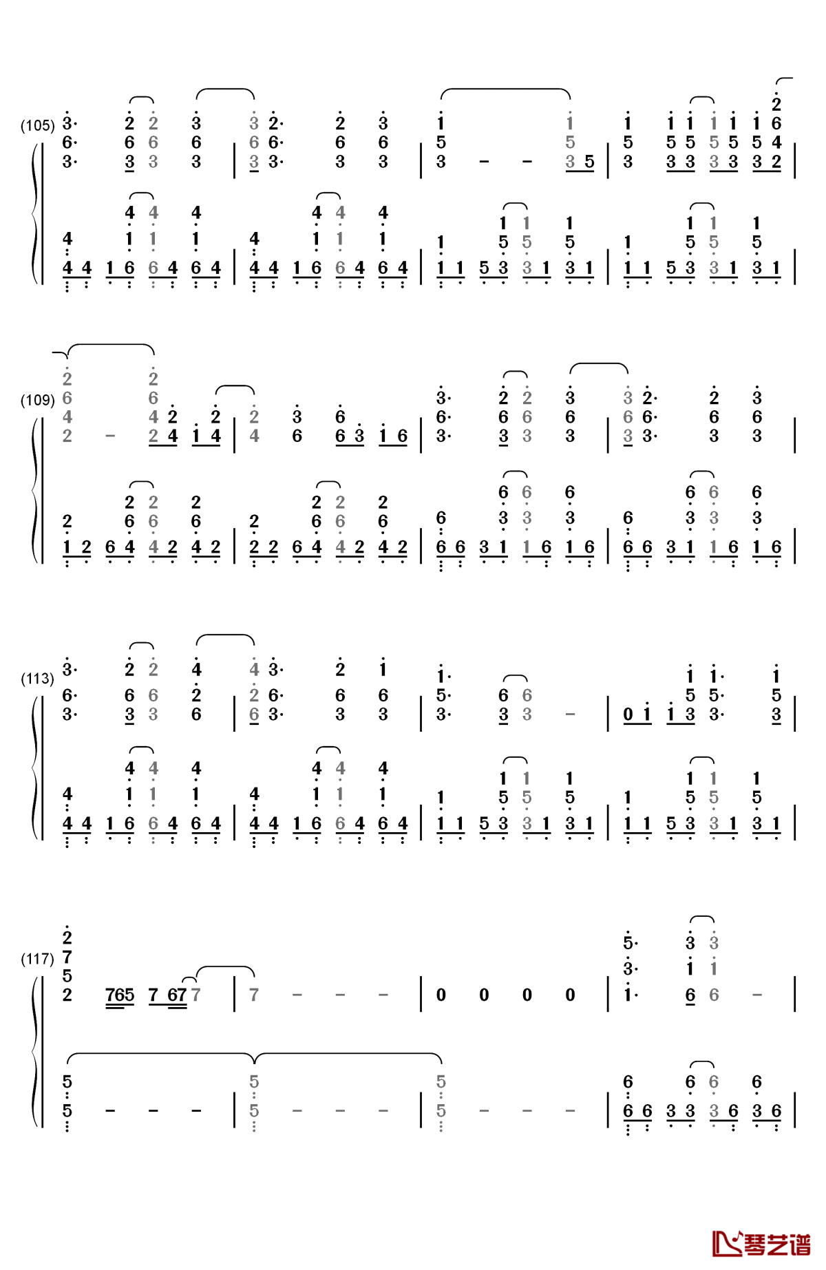 turning tables钢琴简谱-数字双手-adele6