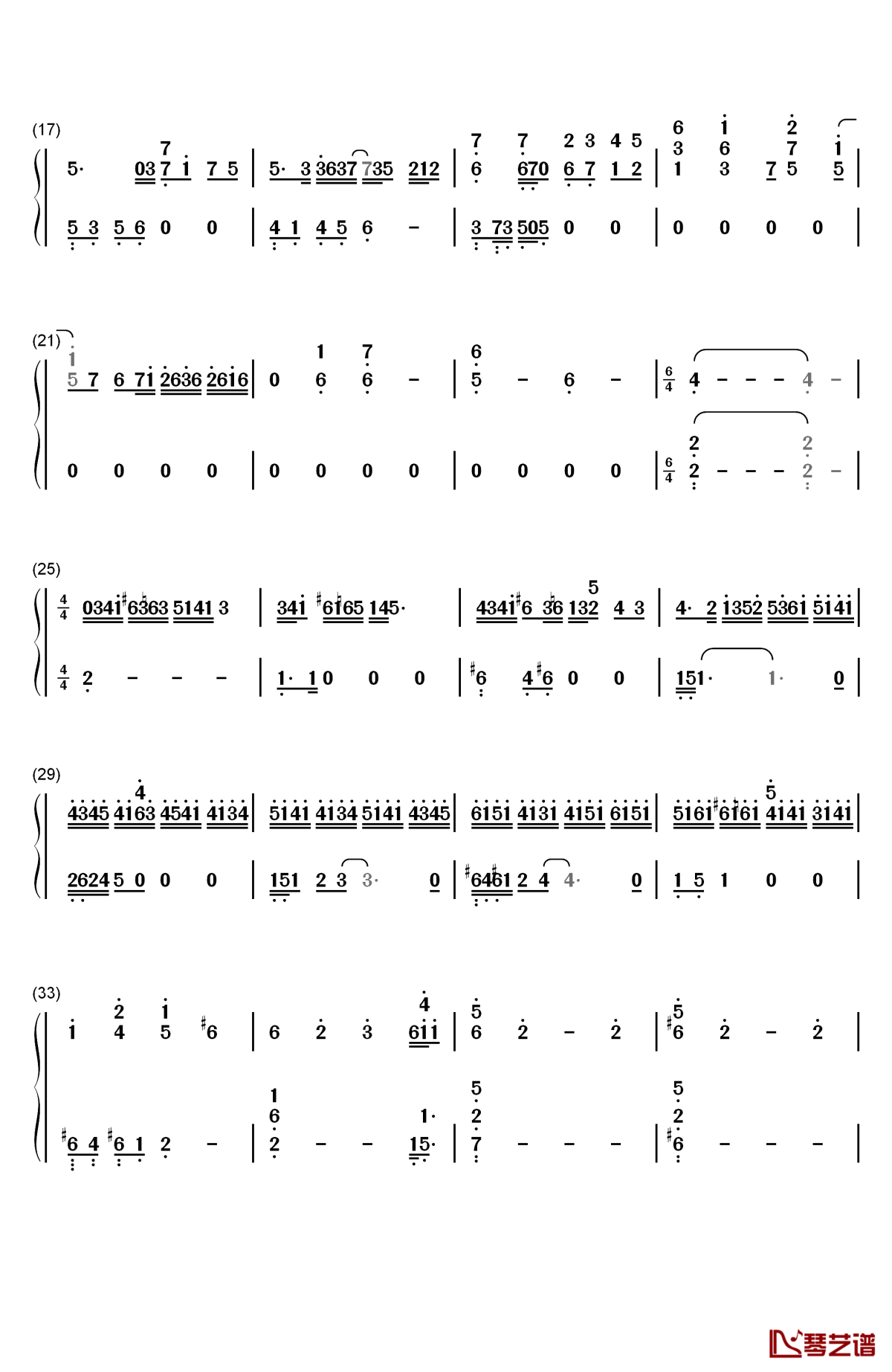 pianoforte钢琴简谱-数字双手-泽野弘之2