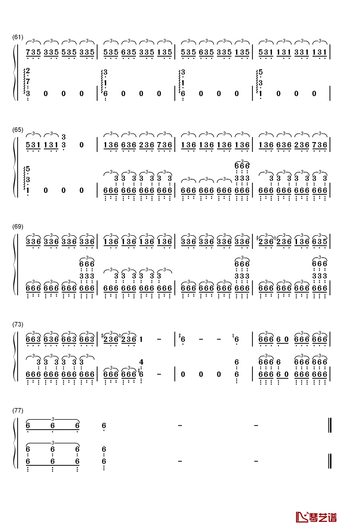 the last of us钢琴简谱-数字双手-gustavo santaolalla4