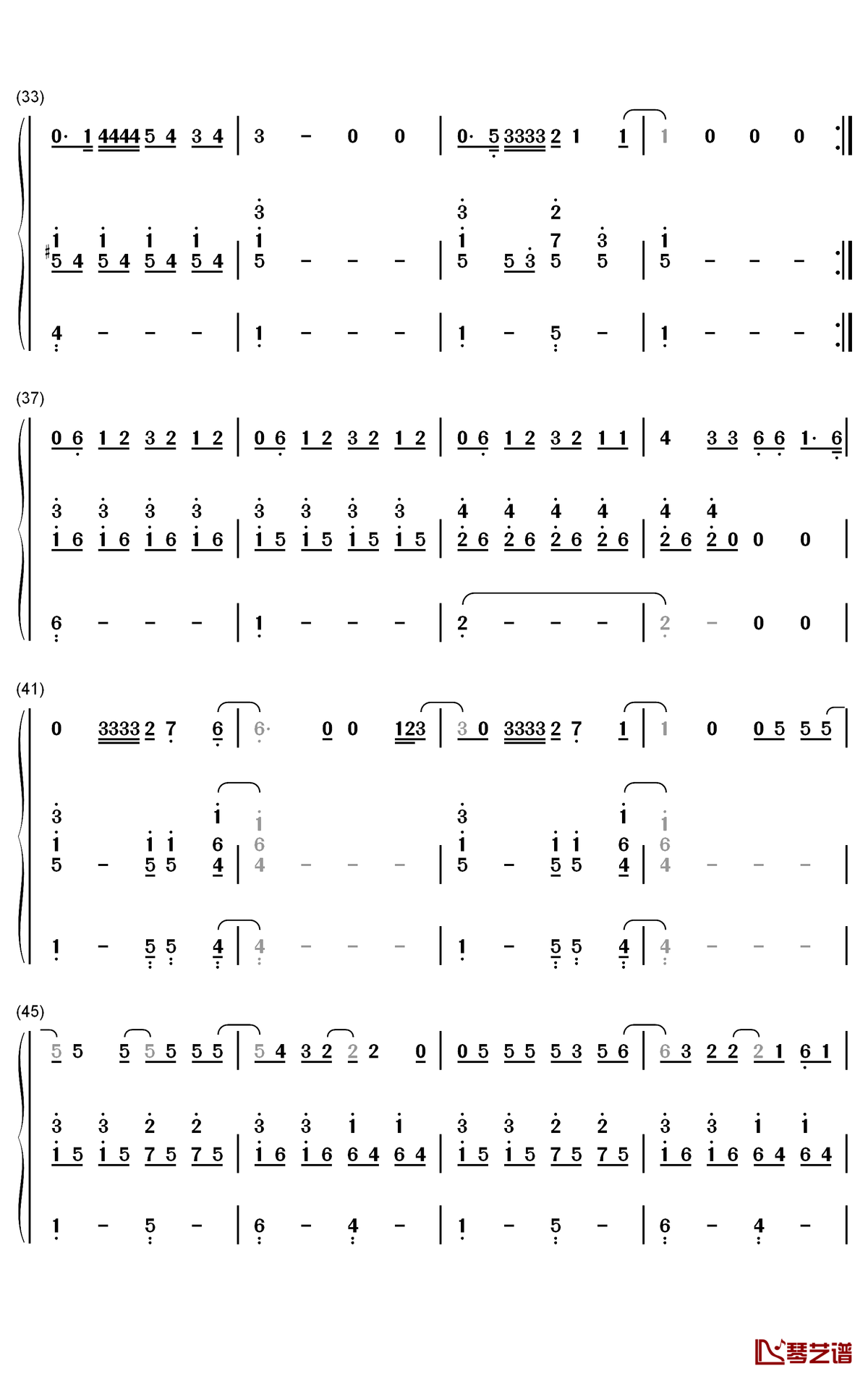 put a little love on me钢琴简谱-数字双手-niall horan3