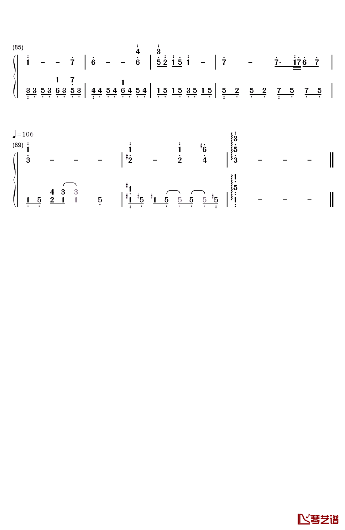 那些花儿钢琴简谱-数字双手-朴树5