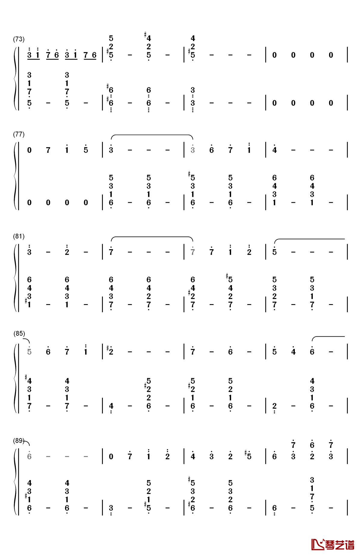 ballade钢琴简谱-数字双手-久石让5