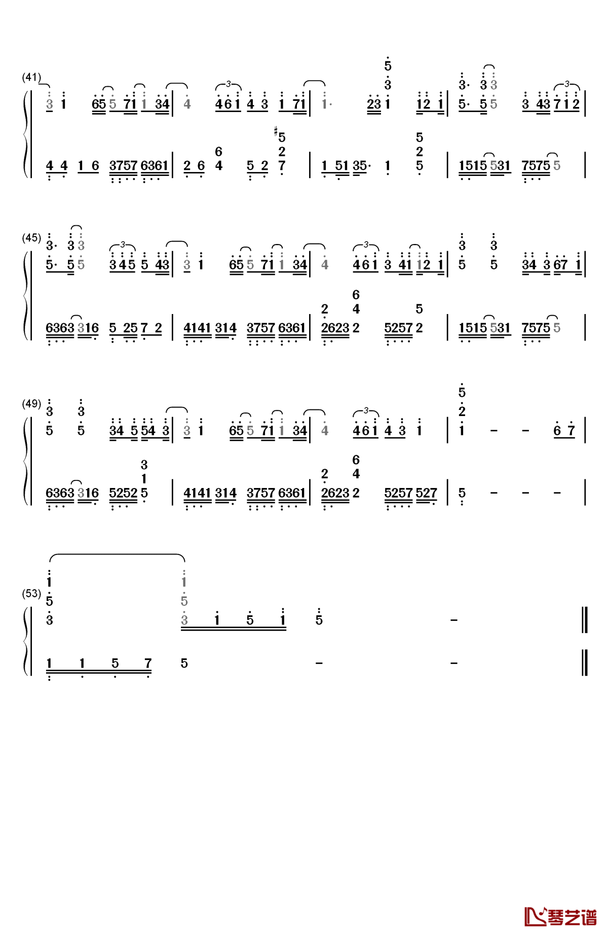 等得起钢琴简谱-数字双手-叶炫清3