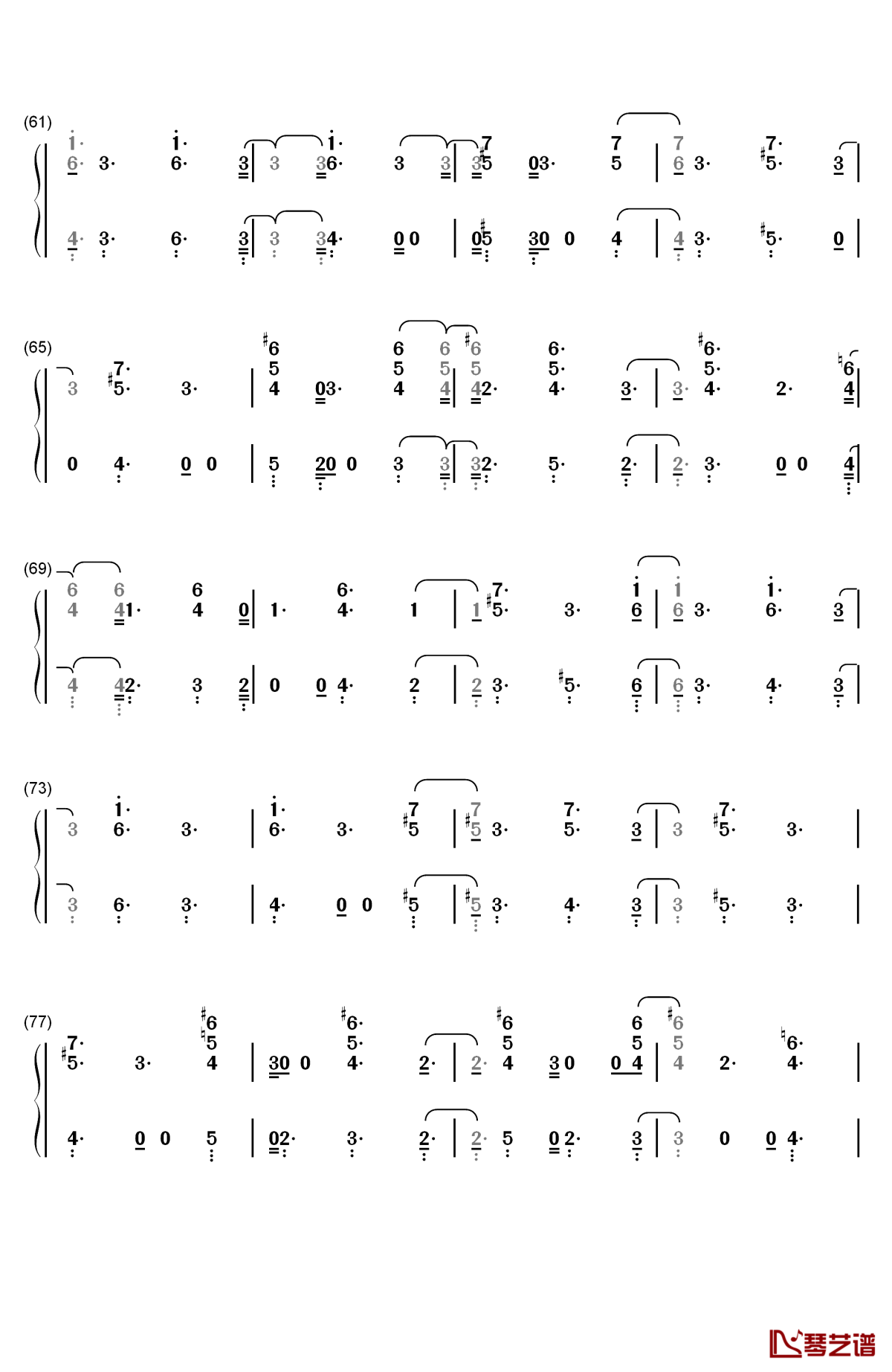 summer bummer钢琴简谱-数字双手-lana del rey4