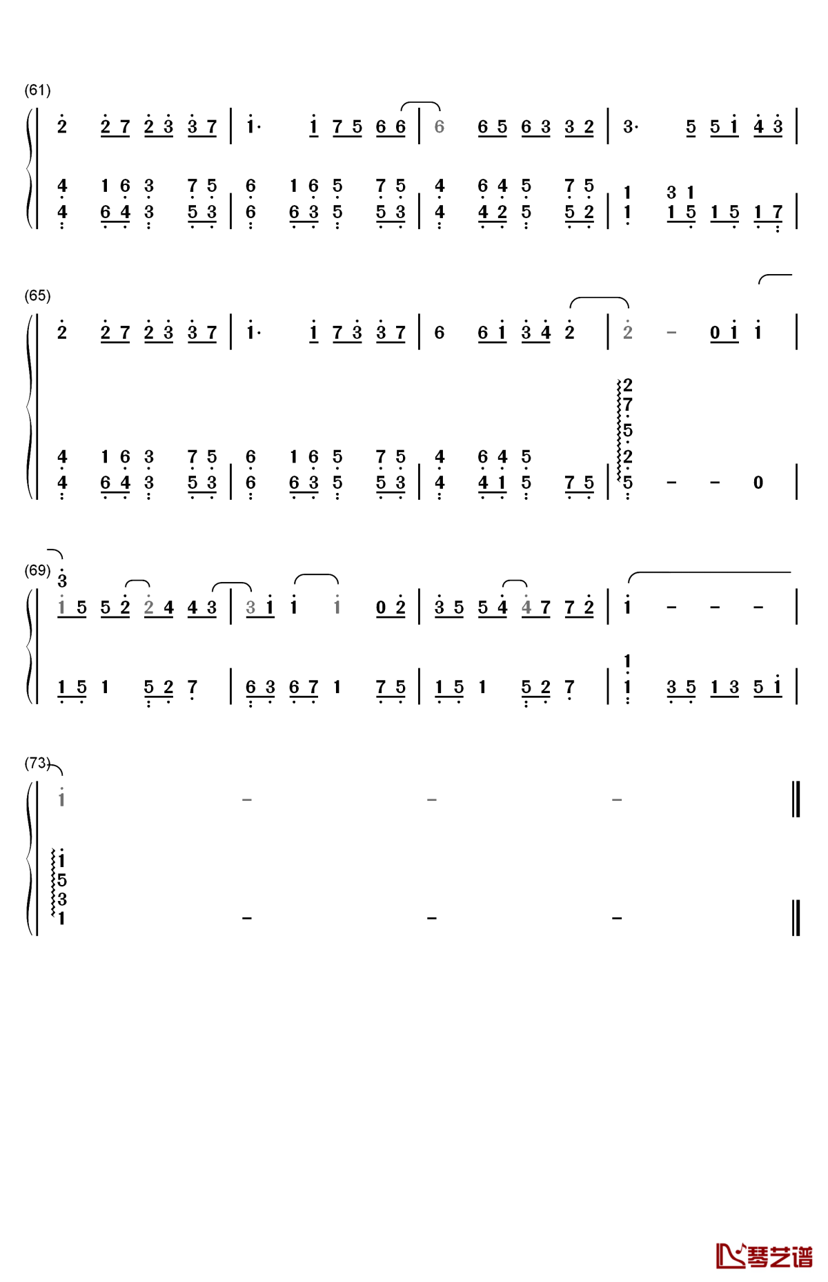 那女孩对我说钢琴简谱-数字双手-黄义达4