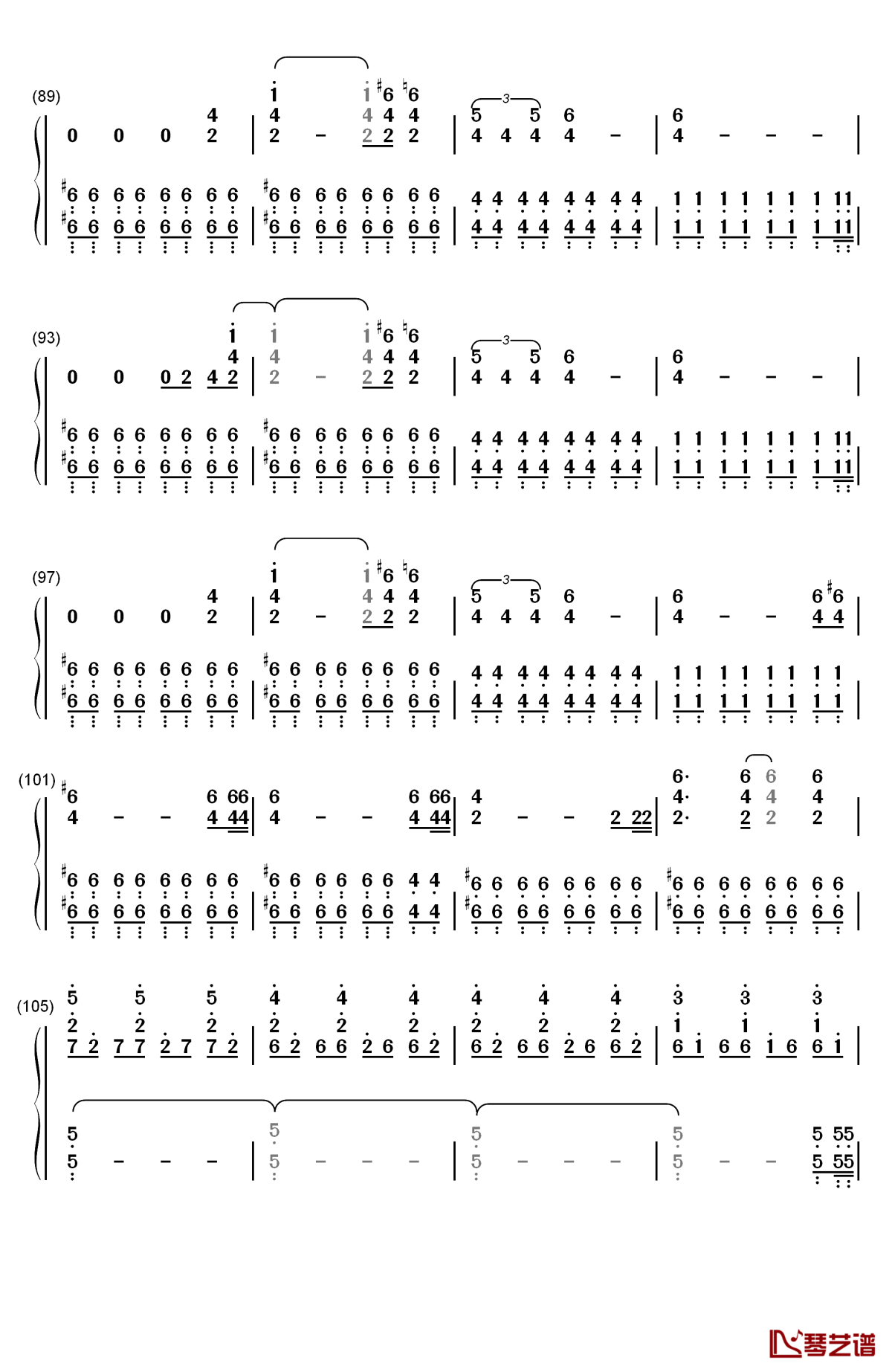 clocks钢琴简谱-数字双手-coldplay5