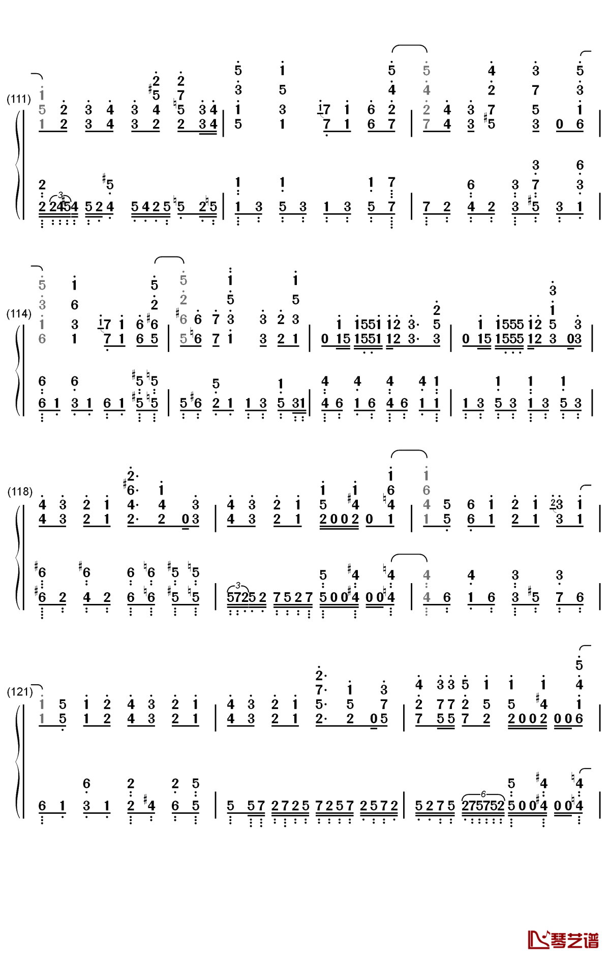 パパパ钢琴简谱-数字双手-齐藤朱夏8