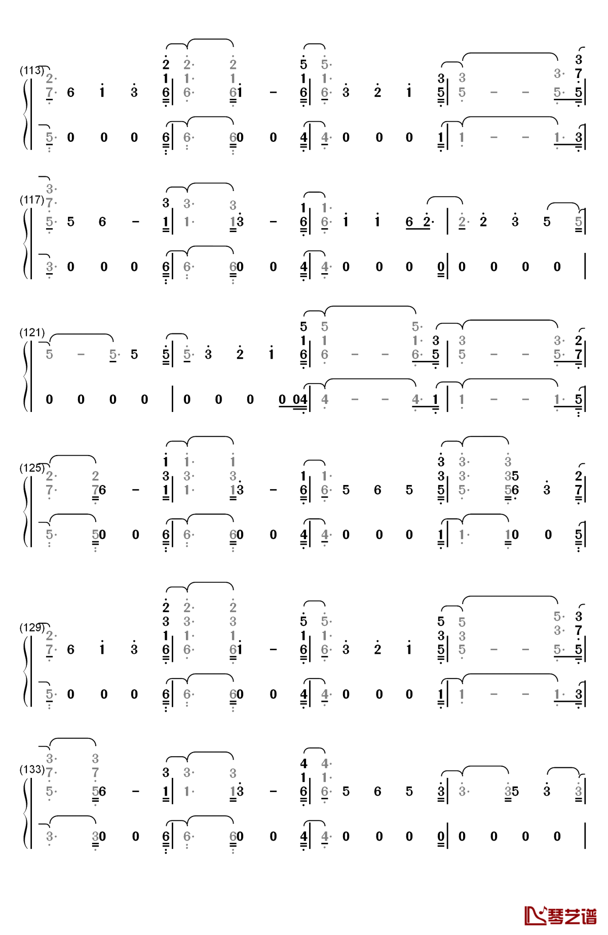 stargazing钢琴简谱-数字双手-kygo6