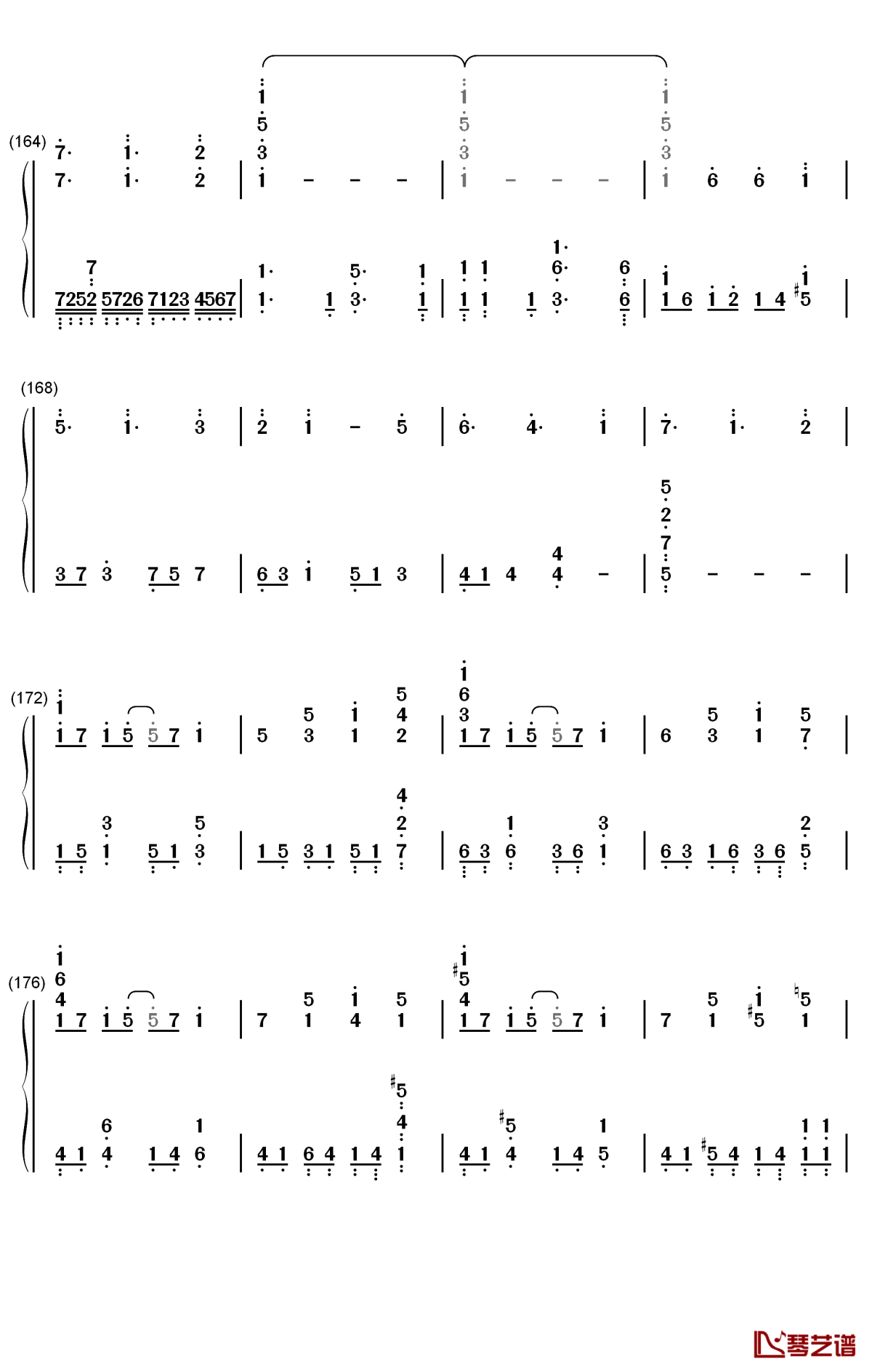 しわ钢琴简谱-数字双手-gumi11