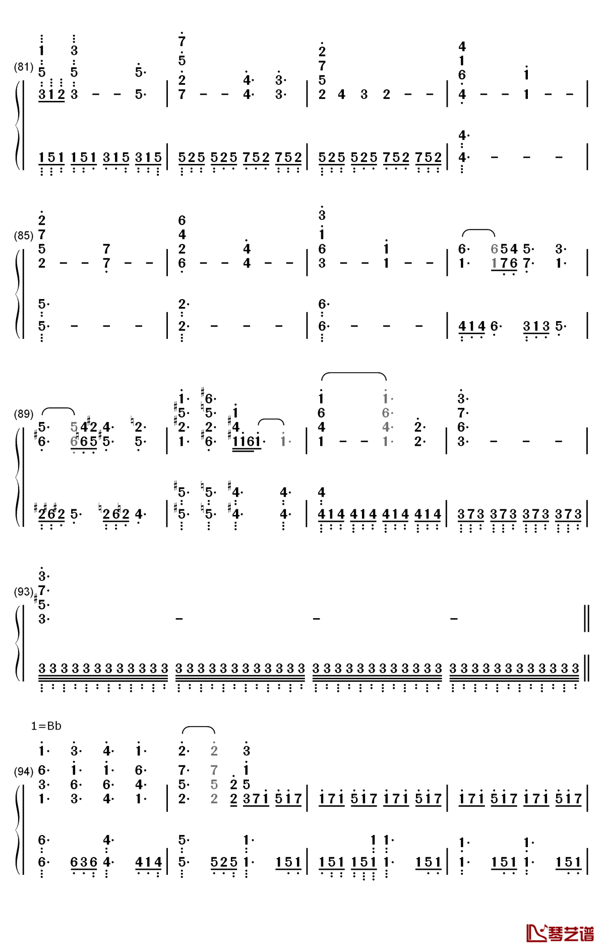 sogno di volare钢琴简谱-数字双手-christopher tin5