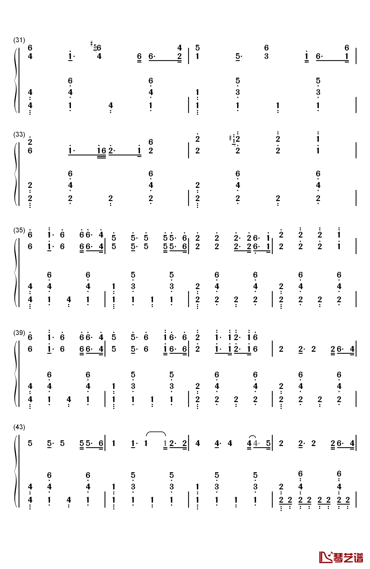 frontier钢琴简谱-数字双手-cargo3