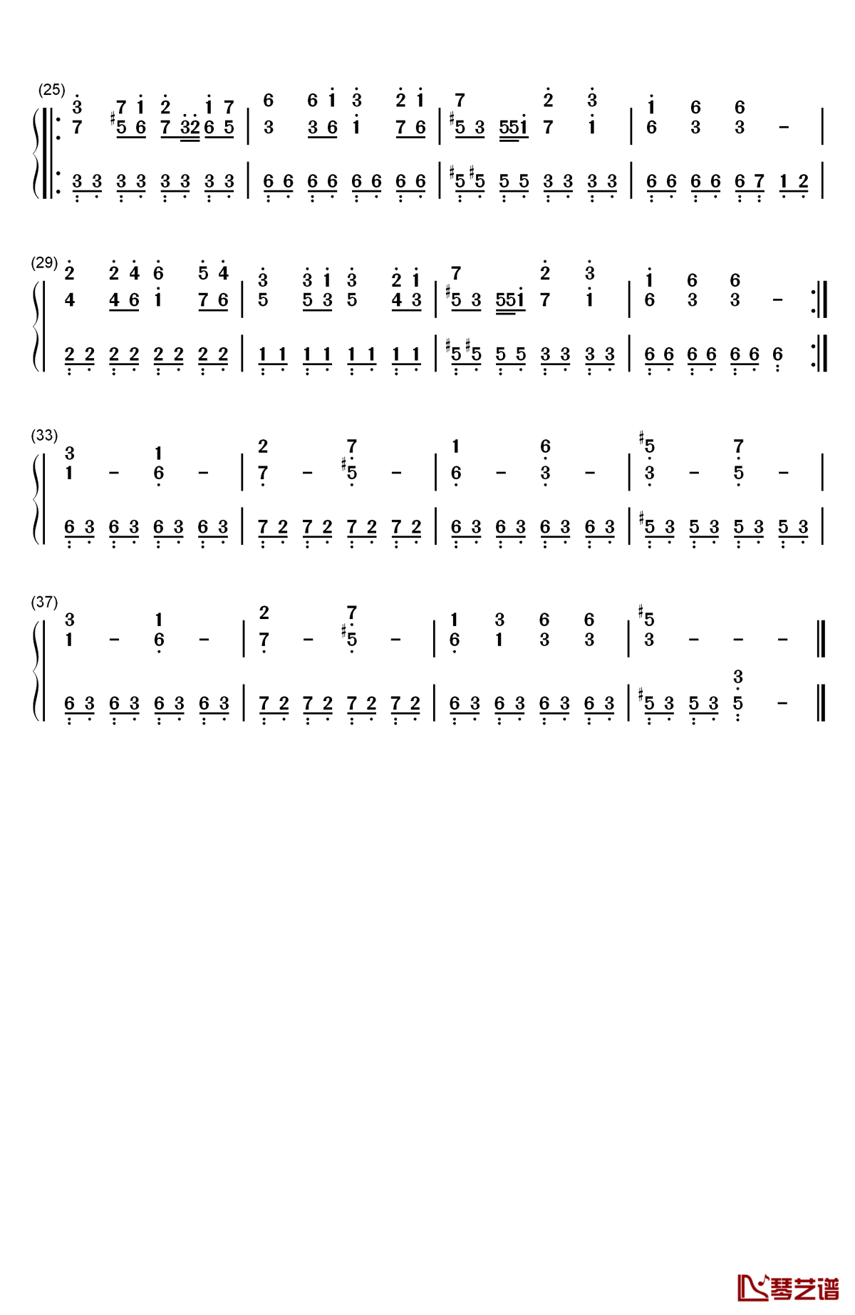 korobeiniki钢琴简谱-数字双手-nikolay nekrasov2