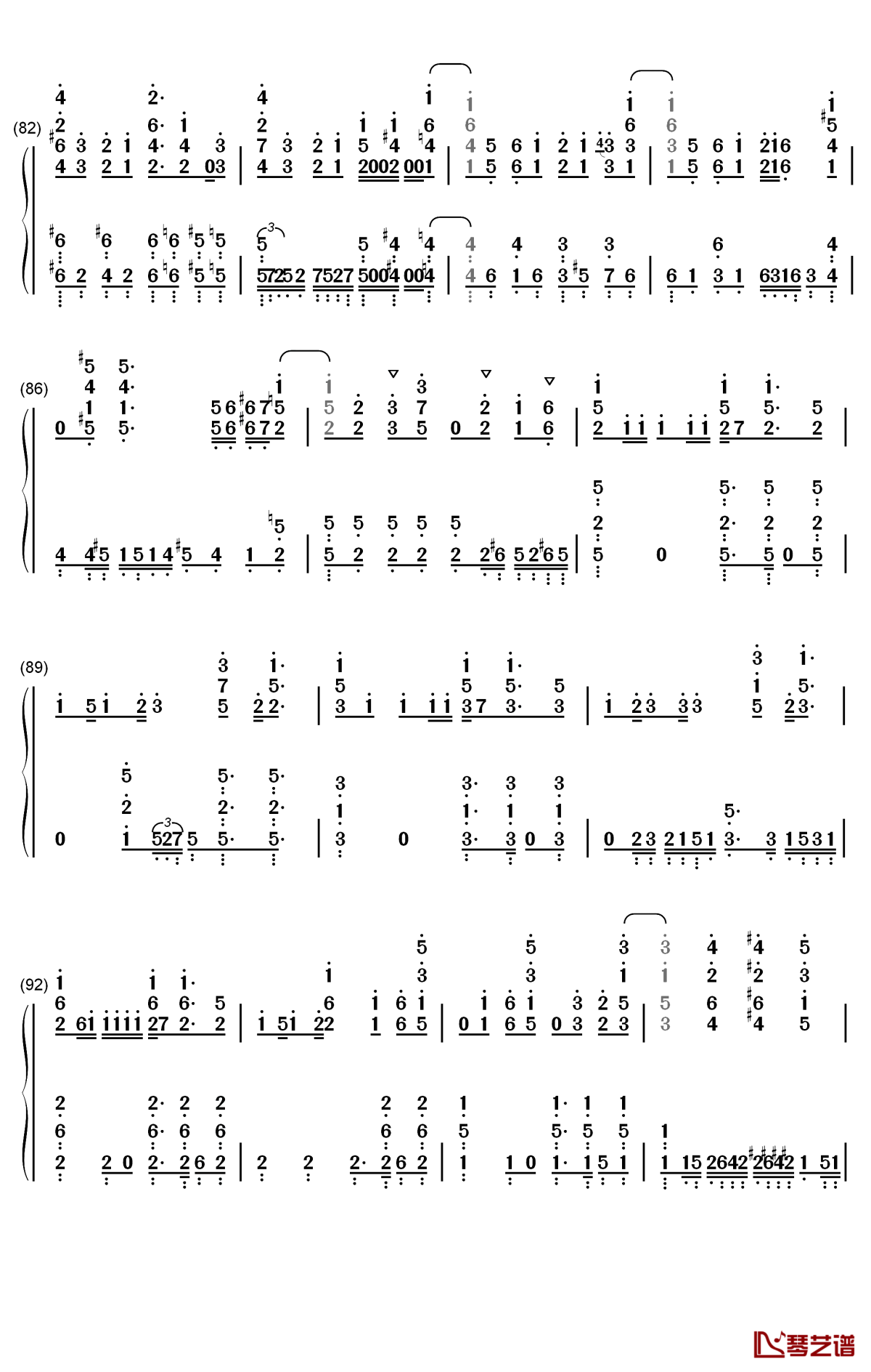 パパパ钢琴简谱-数字双手-齐藤朱夏6